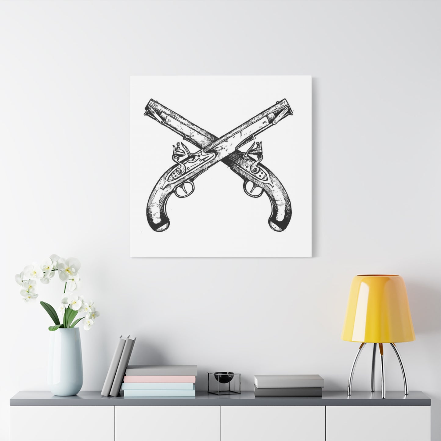 Vintage Gun Drawing Wall Art & Canvas Prints