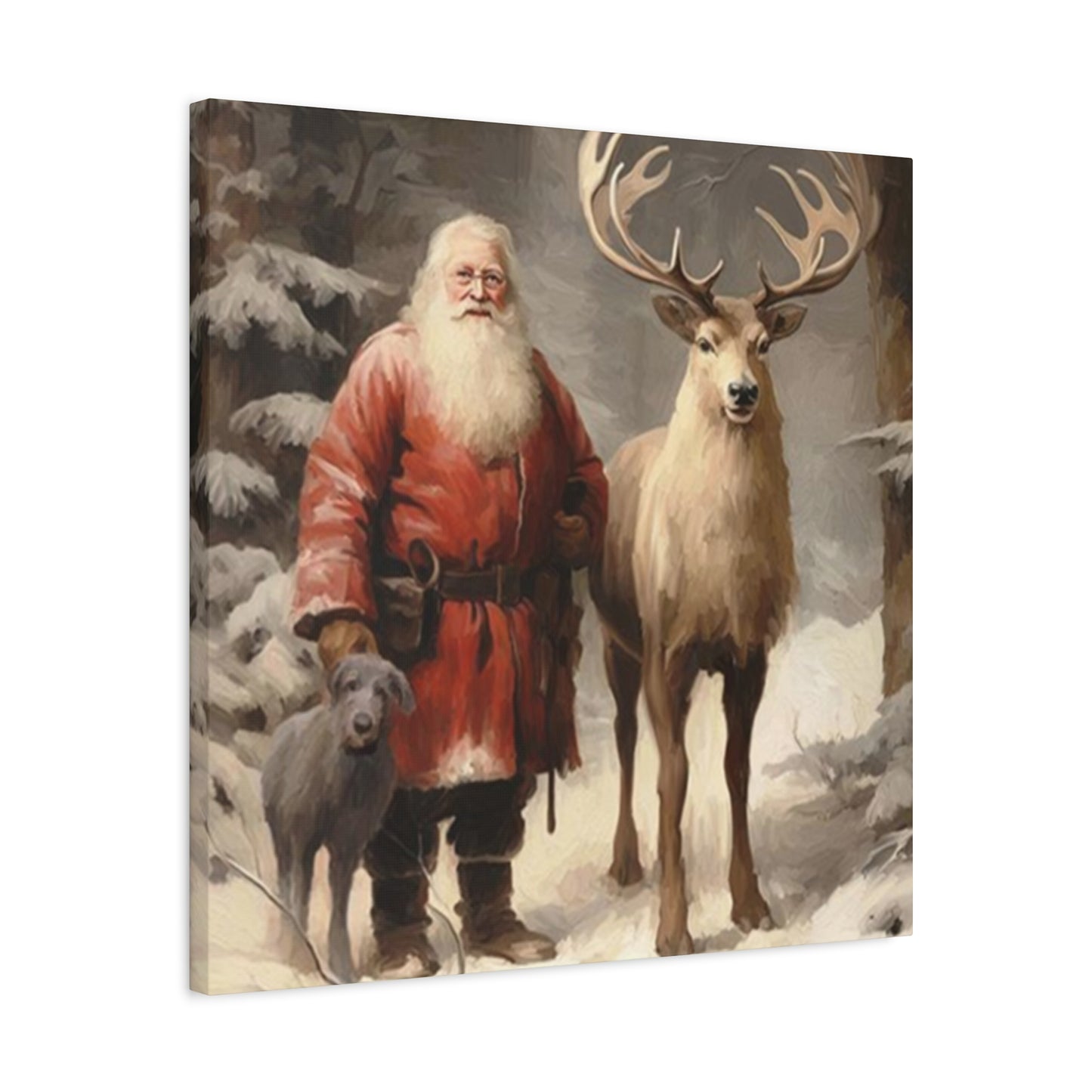 Santa And Reindeer Wall Art & Canvas Prints