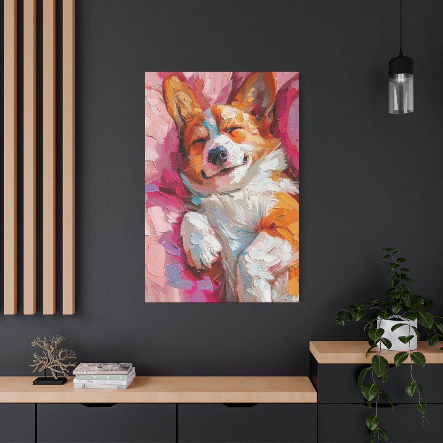 Sleeping Happy Dog Wall Art & Canvas Prints