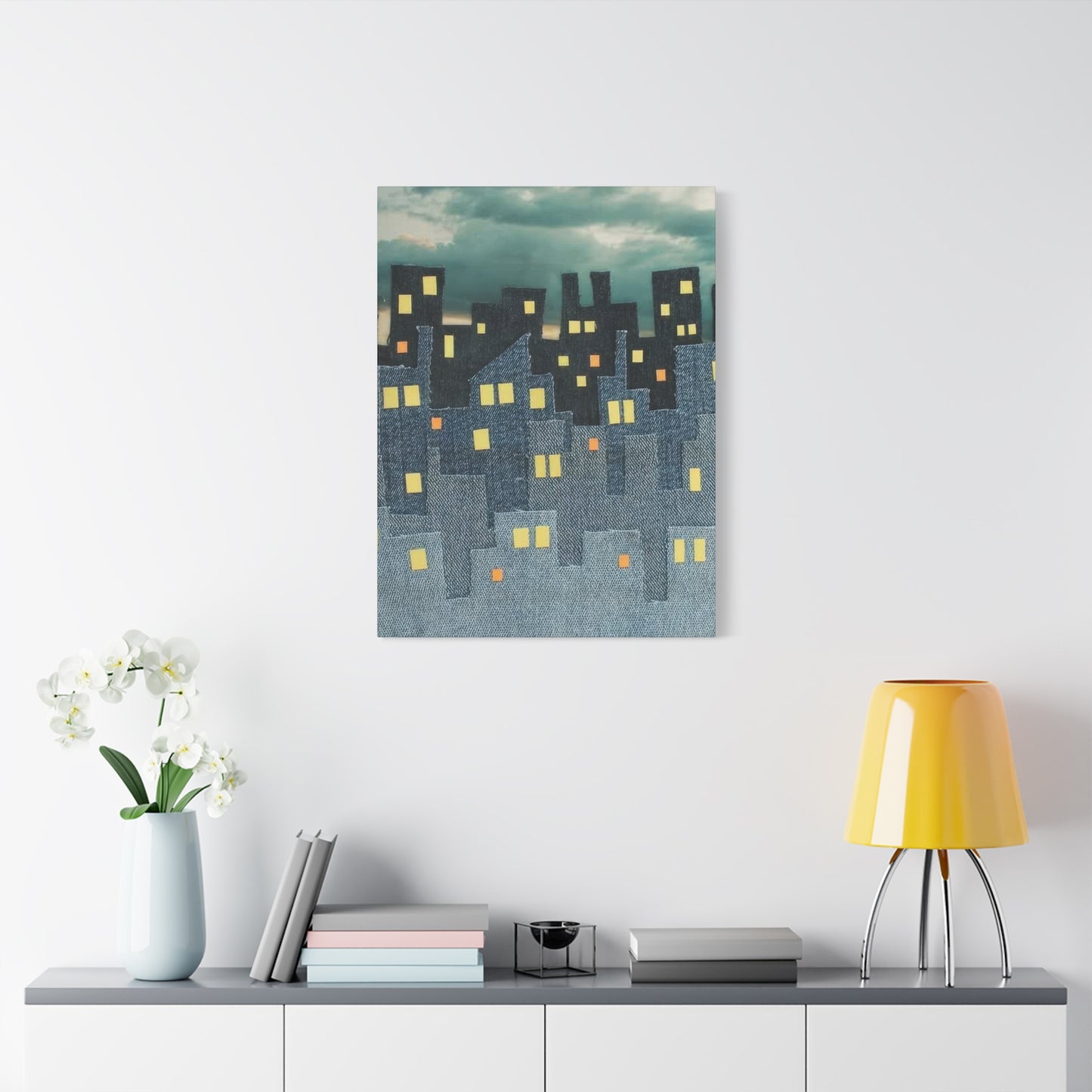 Denim Night Cityscape Wall Art & Canvas Prints
