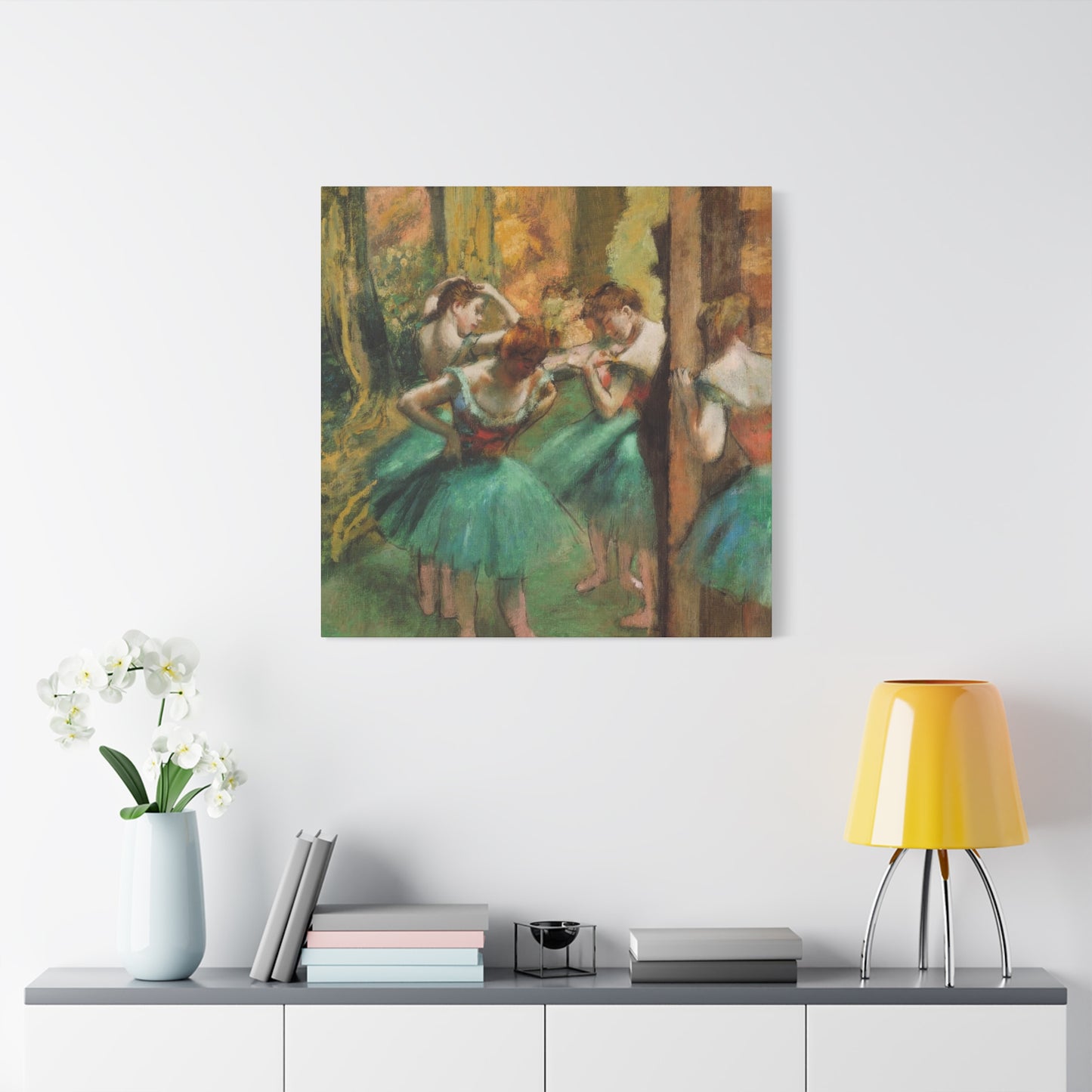 Dancer Pink and Green Impressionism Wall Art & Canvas Prints