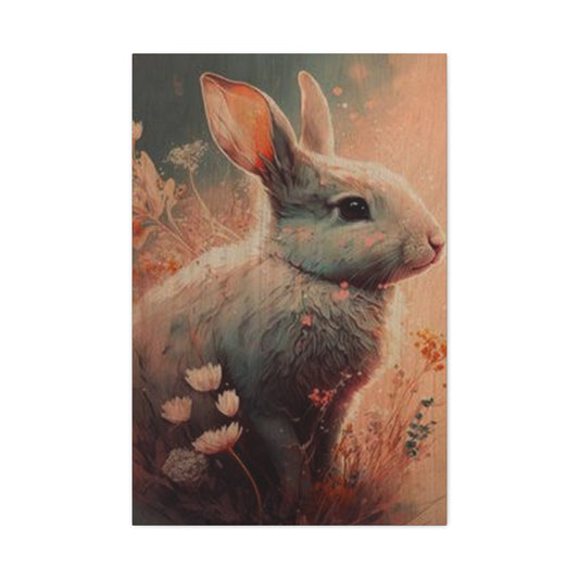 Cute White Bunny Wall Art & Canvas Prints