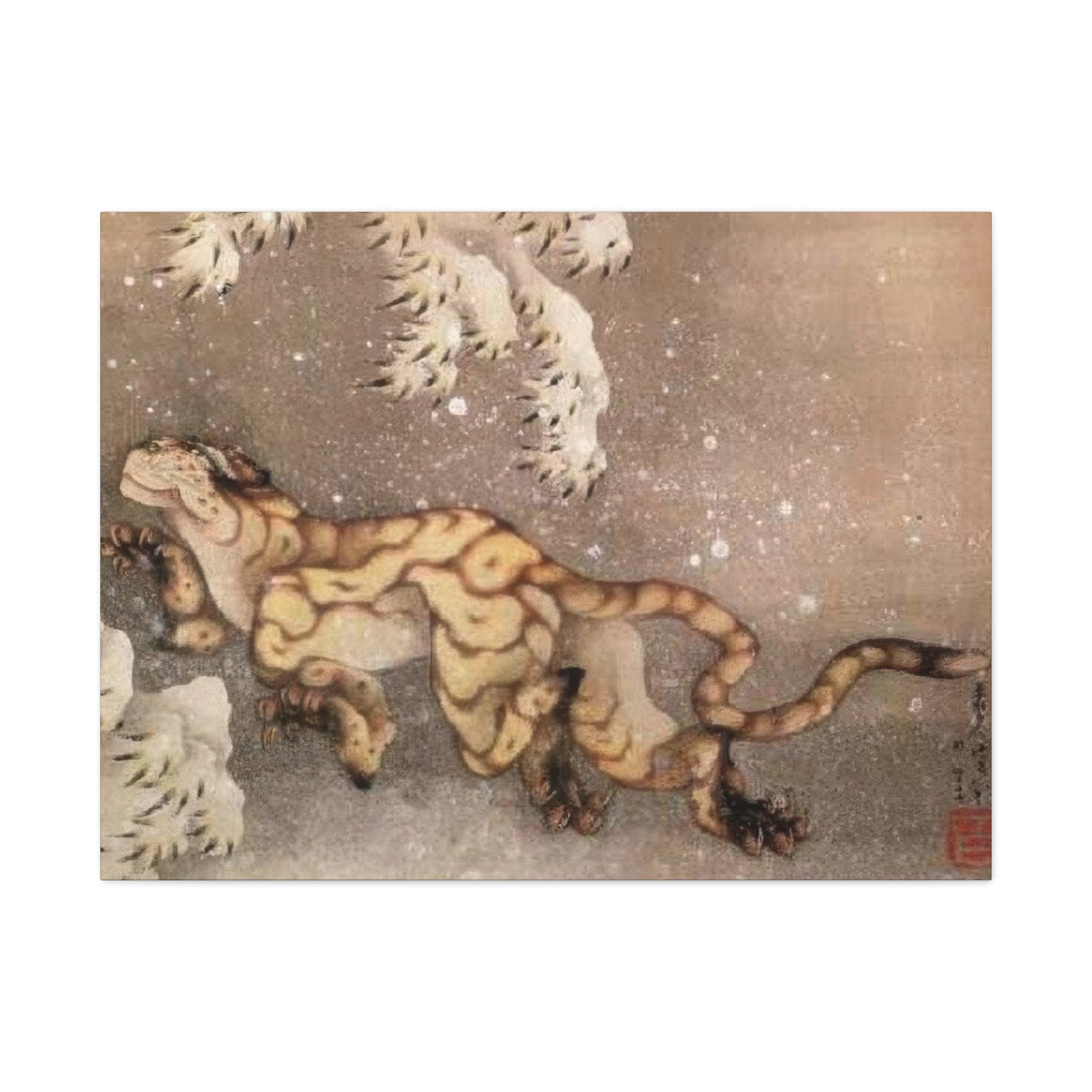 Katsushika Hokusai Old Tiger In The Snow Wall Art & Canvas Prints