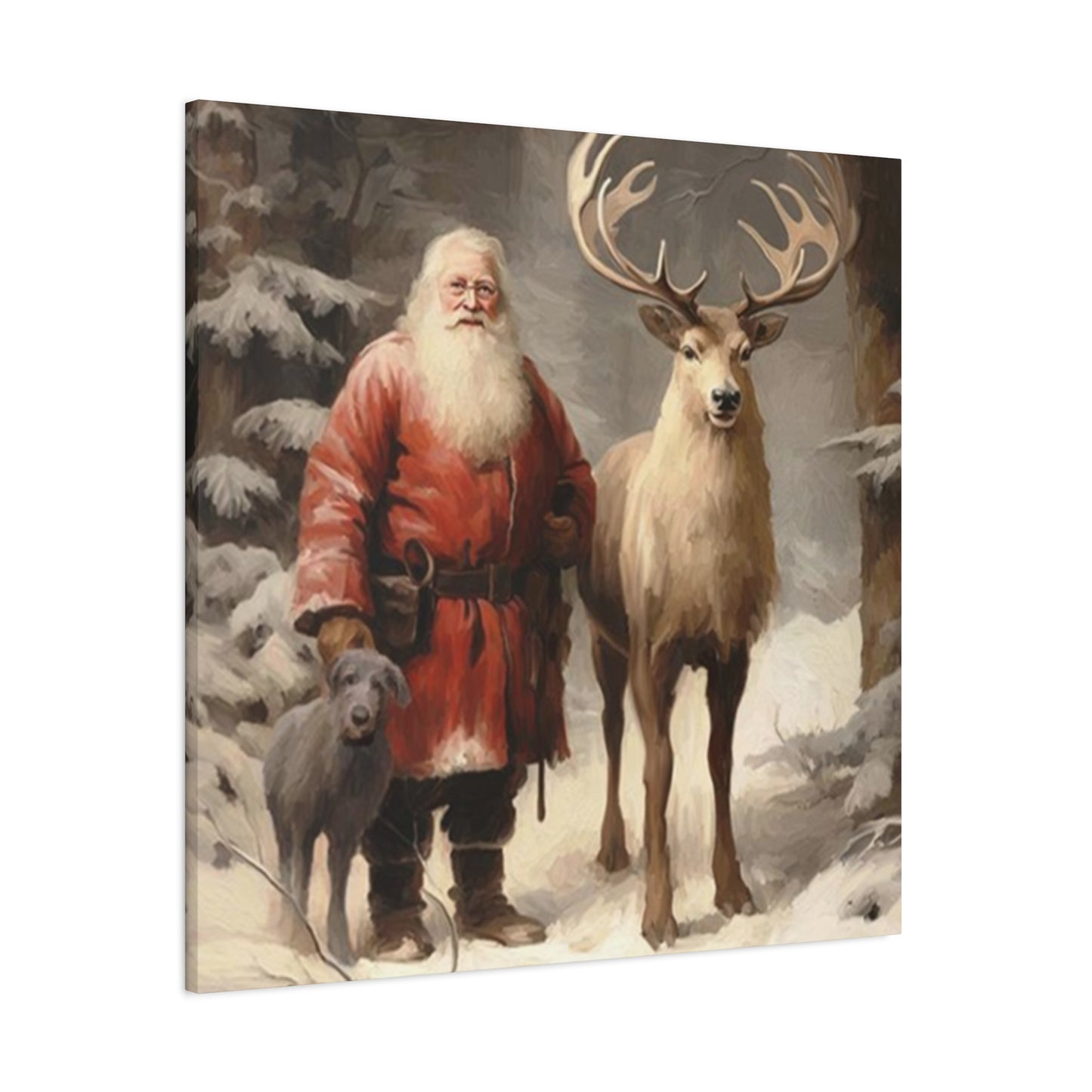 Santa And Reindeer Wall Art & Canvas Prints