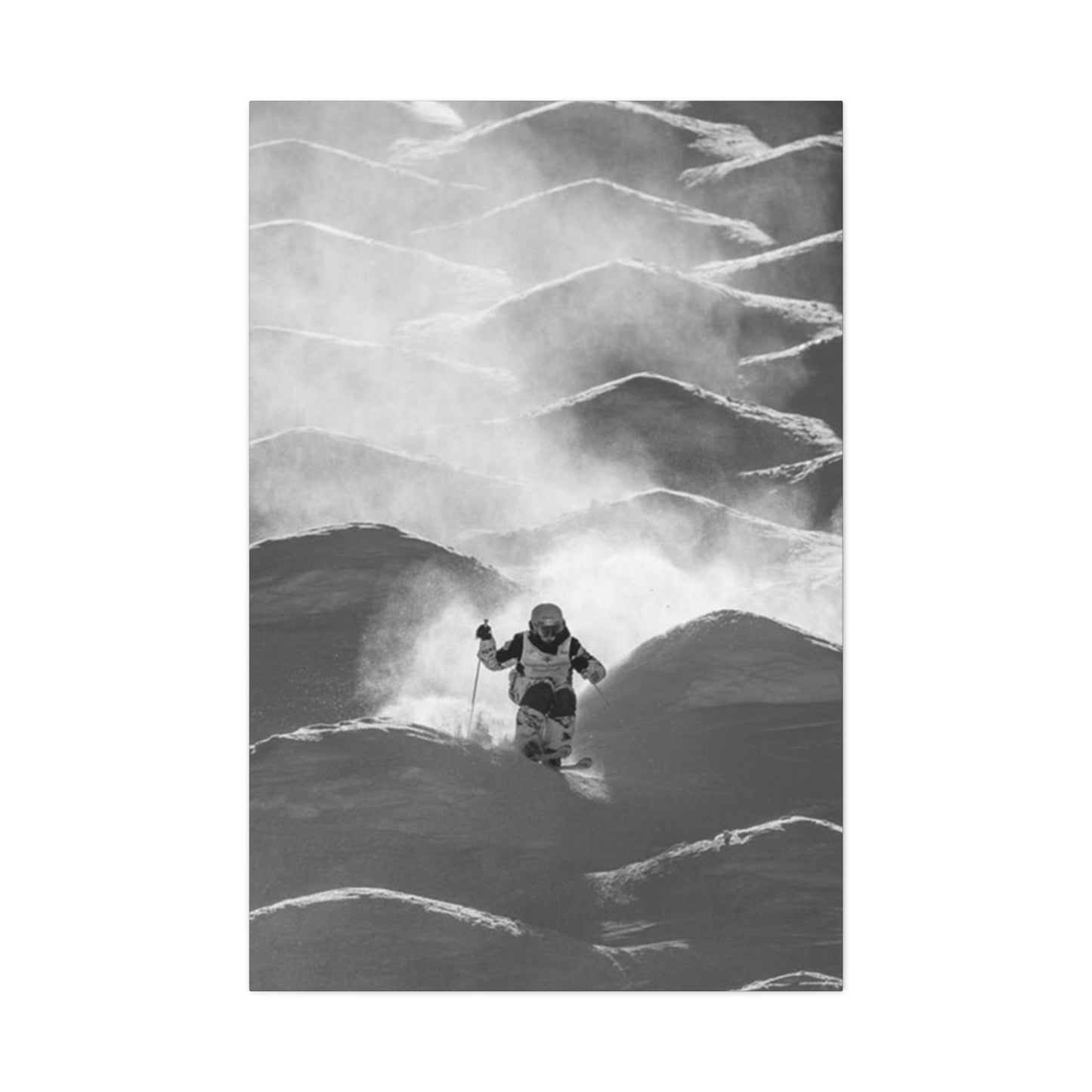 Black & White Skiing Poster Wall Art & Canvas Prints