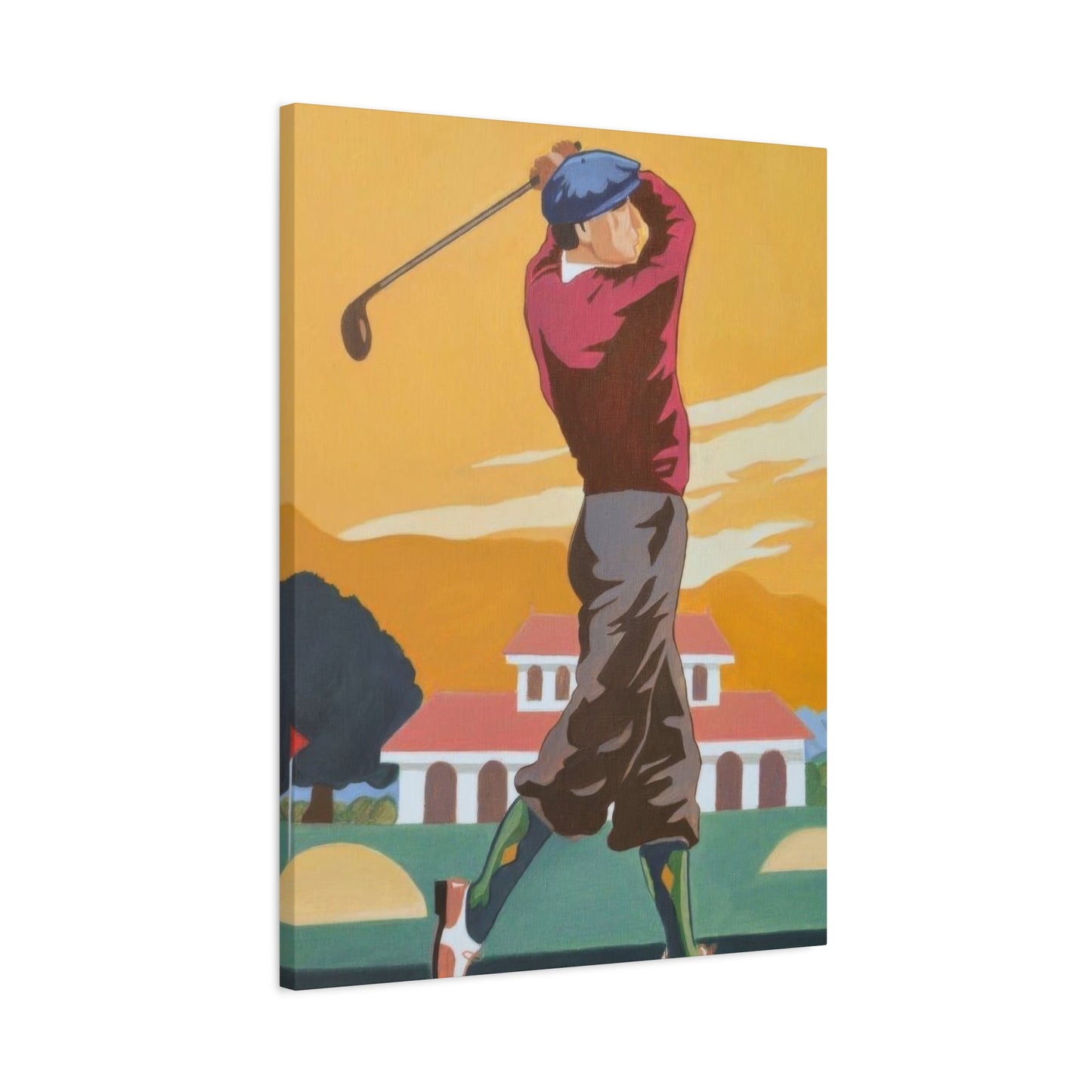 Golf Shot Green Orange Wall Art & Canvas Prints