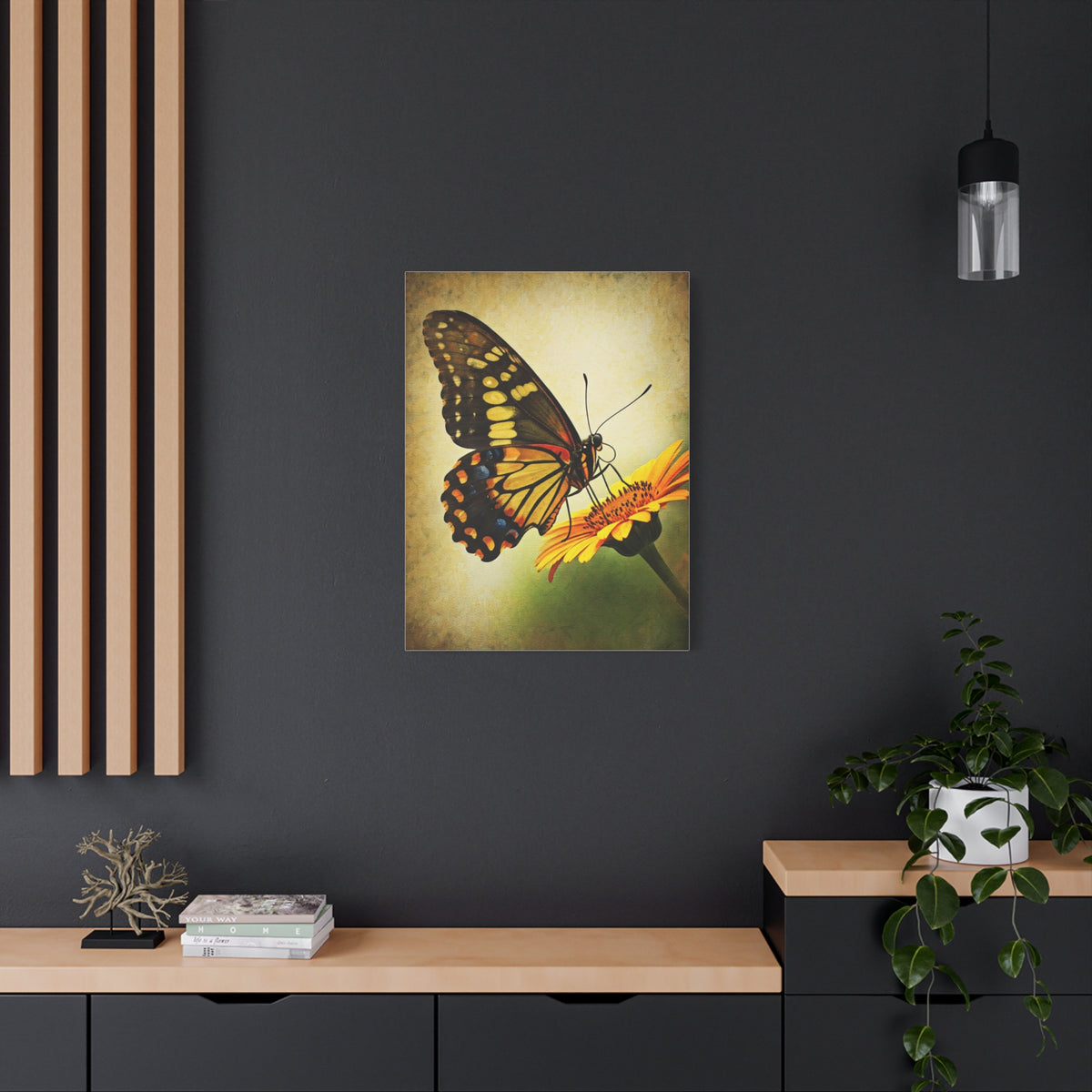 Golden Meadow Butterfly on Flower Wall Art & Canvas Prints