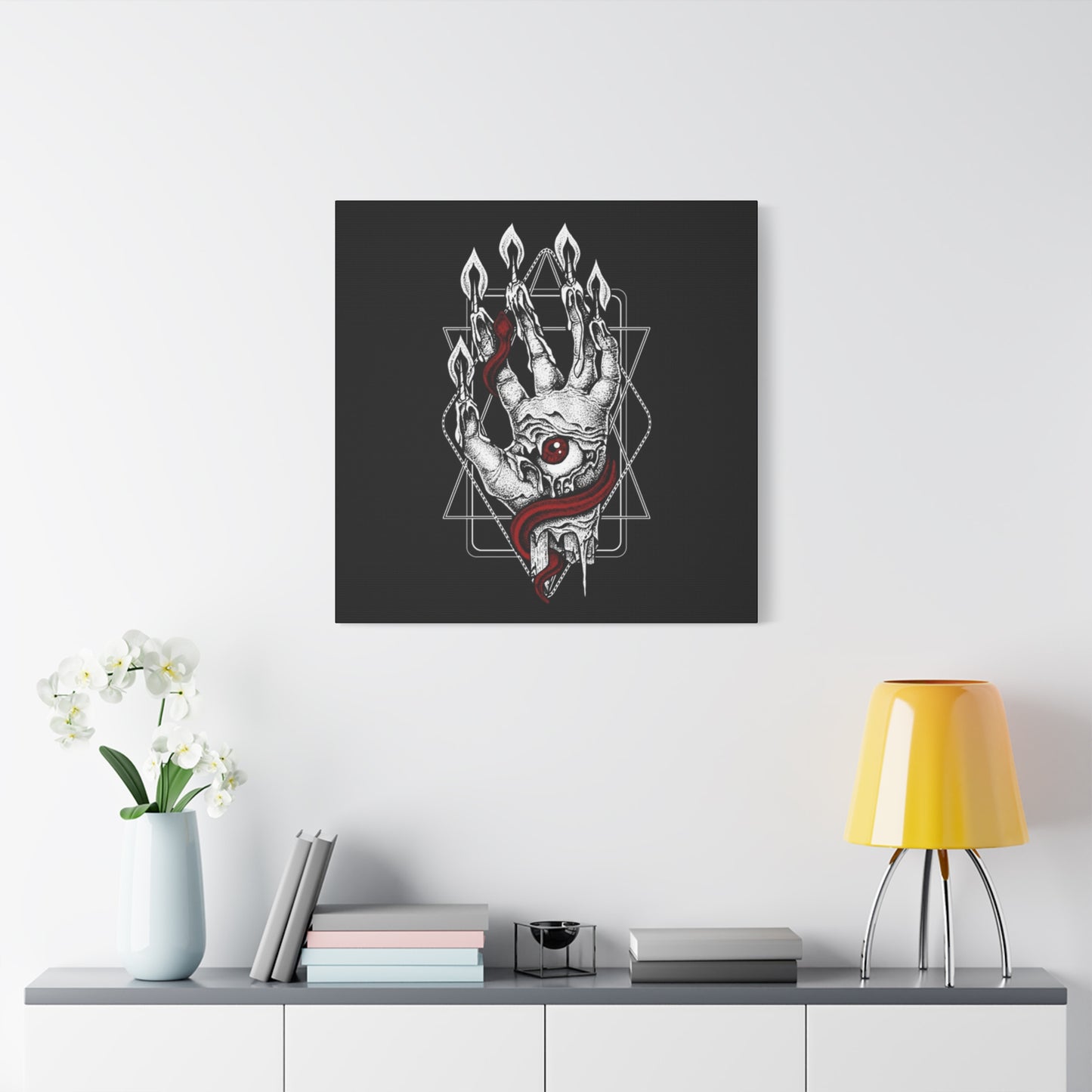 Snake On Scary Hand Wall Art & Canvas Prints