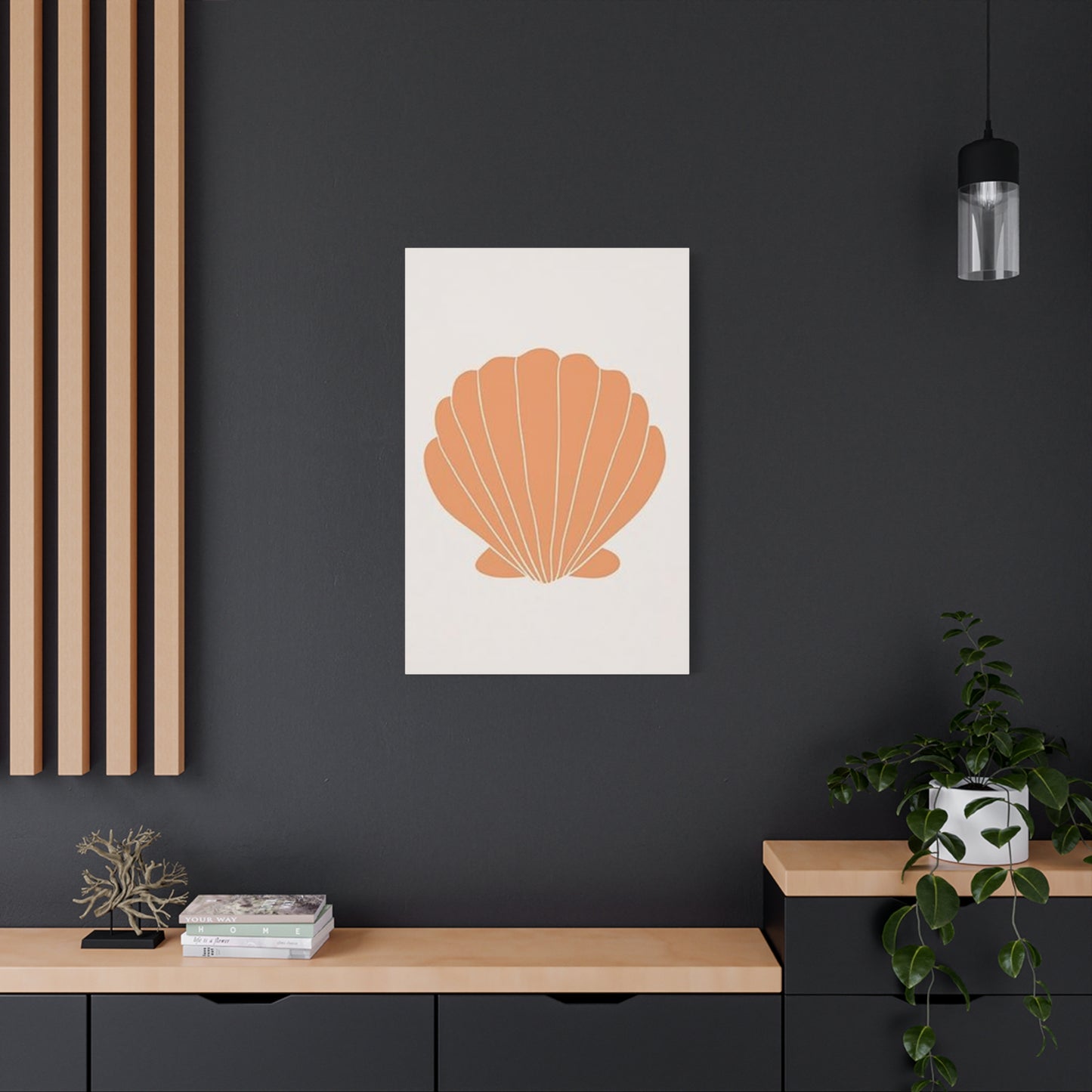 Beautiful Orange Shell Drawing Wall Art & Canvas Prints