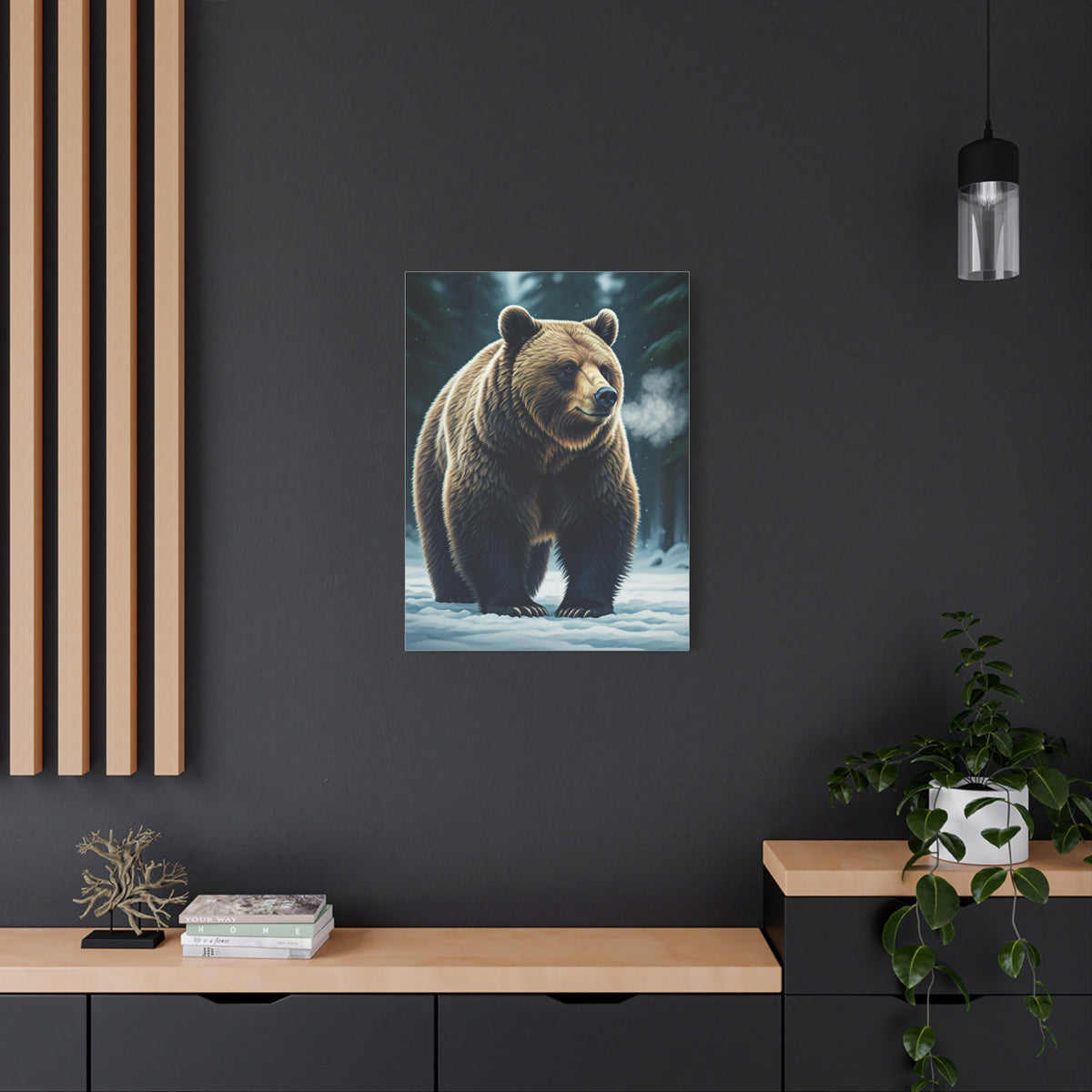 Snowy Landscape Grizzly Bear Wall Art & Canvas Prints