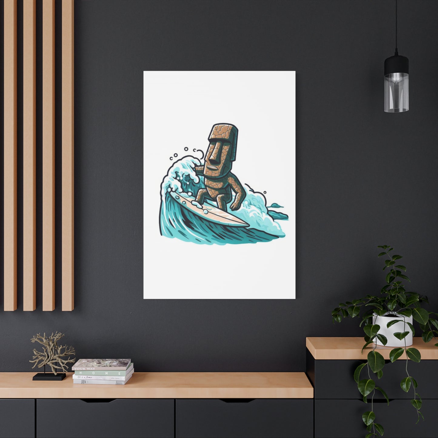 Hawaii Moai Surfing Wall Art & Canvas Prints