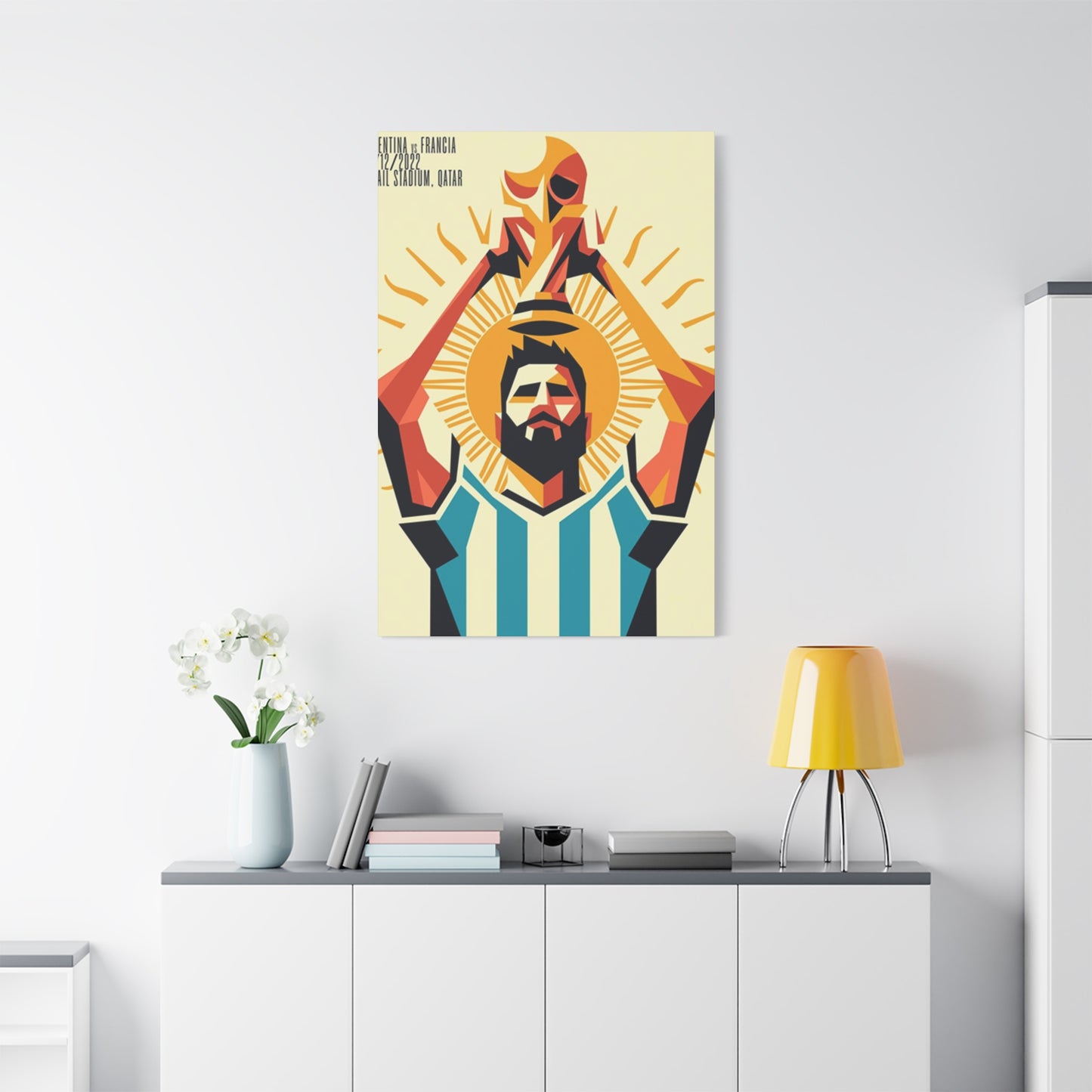 Messi Holding Cup Wall Art & Canvas Prints