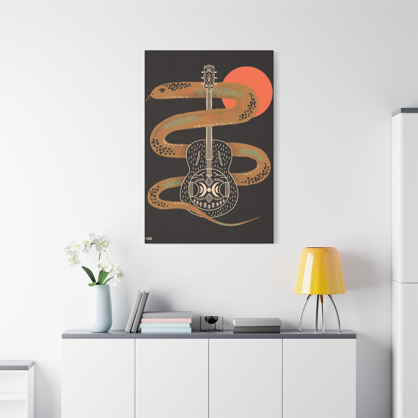 Snake And Guitar Wall Art & Canvas Prints