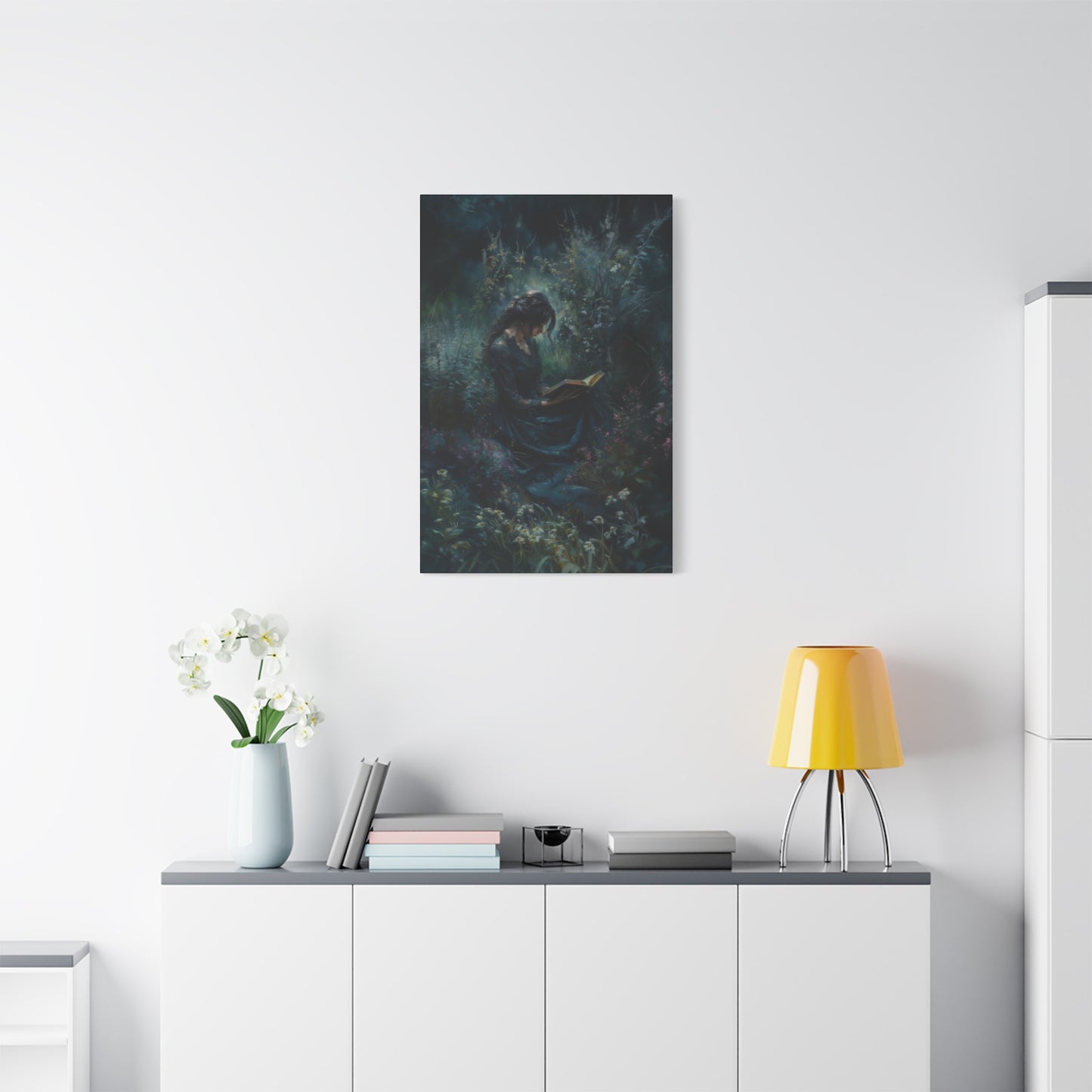 Lady Reading Dark Wall Art & Canvas Prints