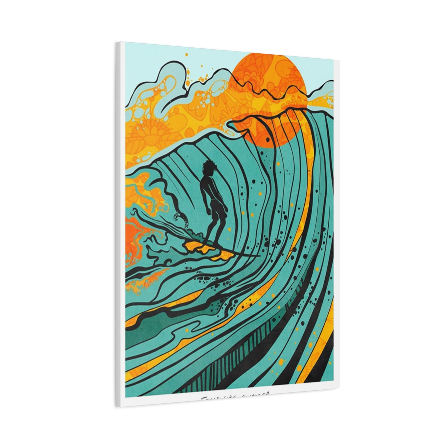 Surfing Drawing Wall Art & Canvas Prints