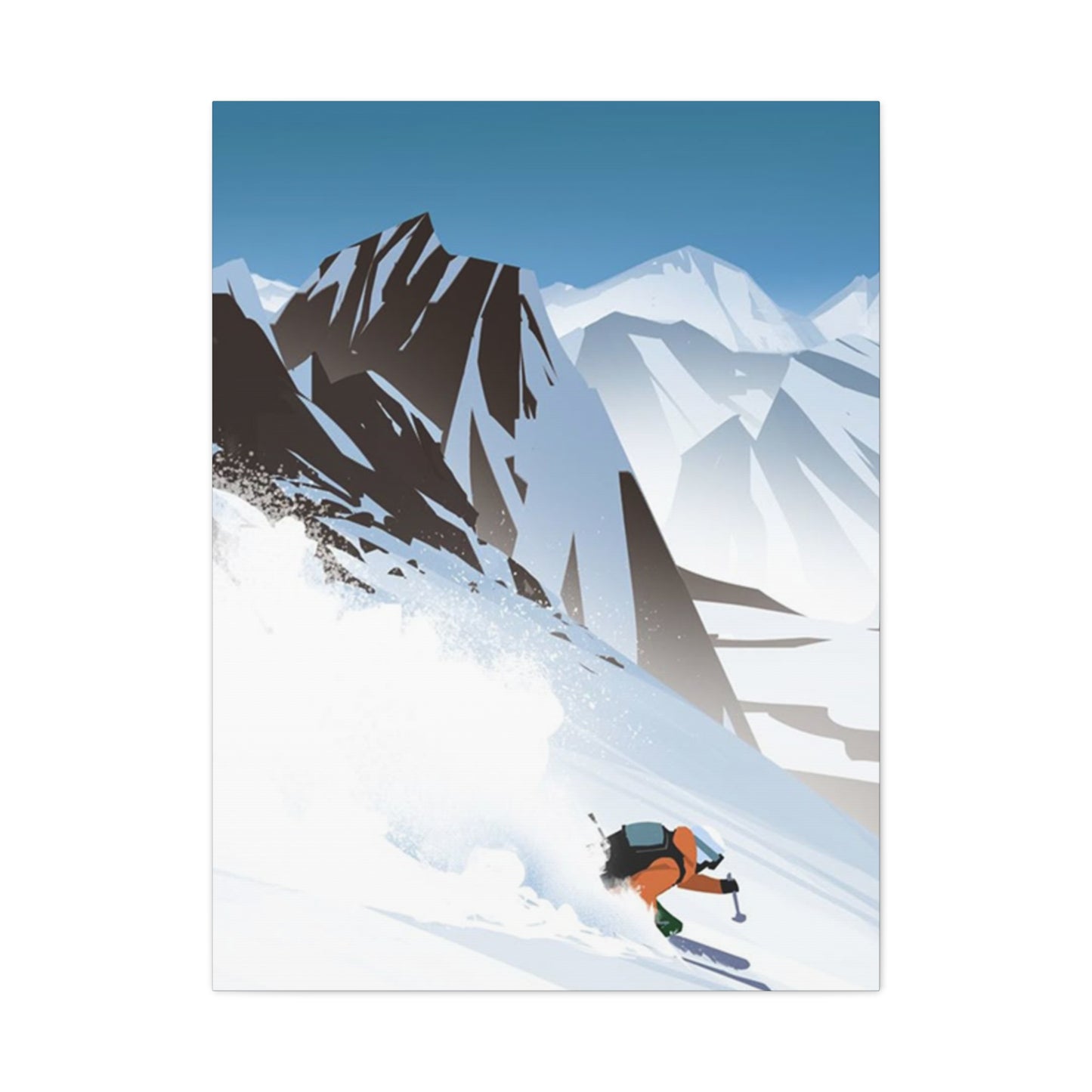 Snow Mountain Skiing Wall Art & Canvas Prints