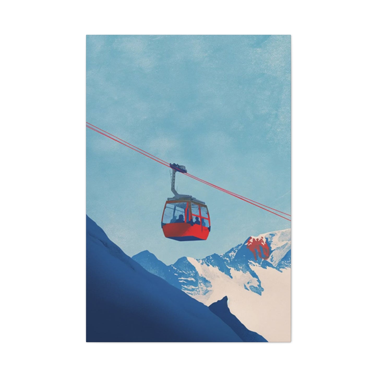 Red Cable Car In Mountain Wall Art & Canvas Prints