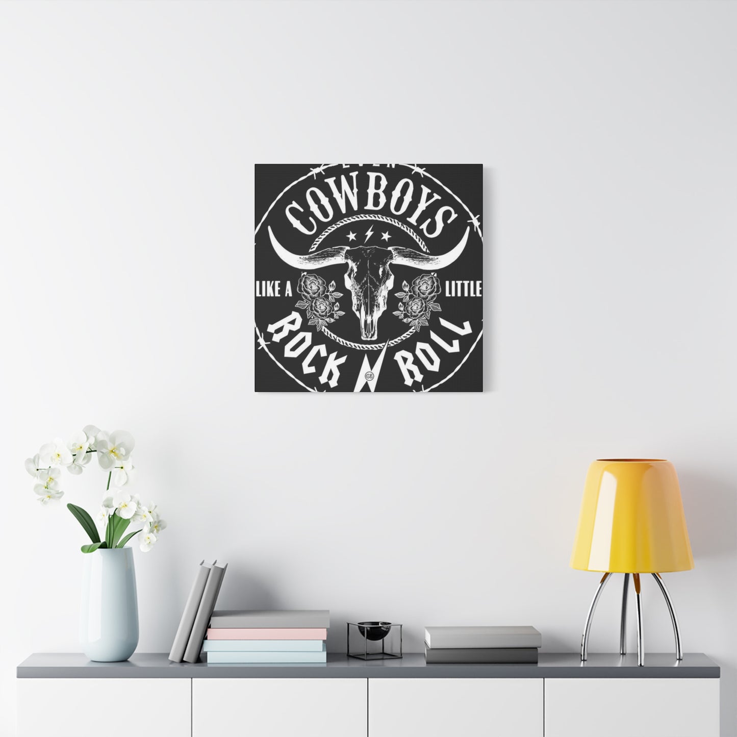Cowboy Rock N Roll Poster Wall Art & Canvas Prints