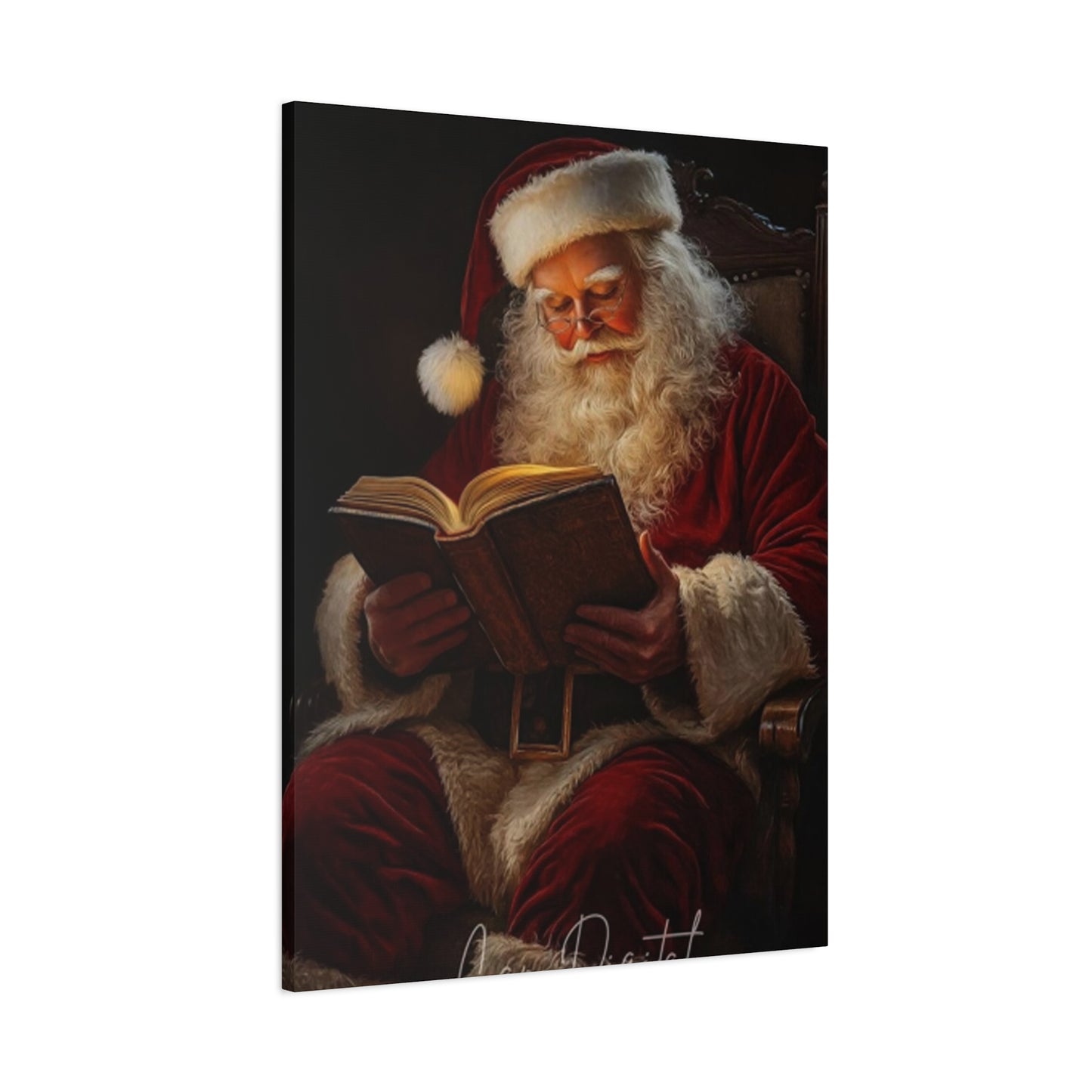 Santa Claus Reading Wall Art & Canvas Prints