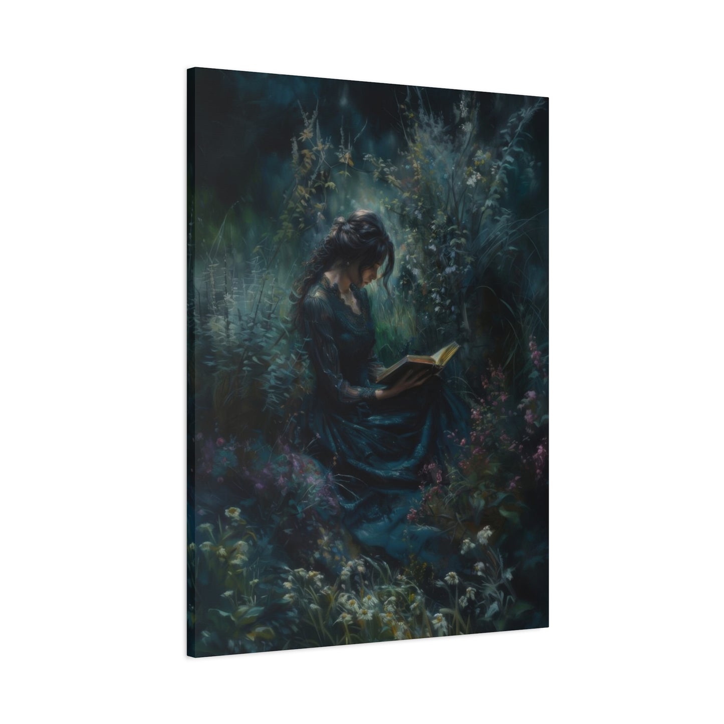 Lady Reading Dark Wall Art & Canvas Prints