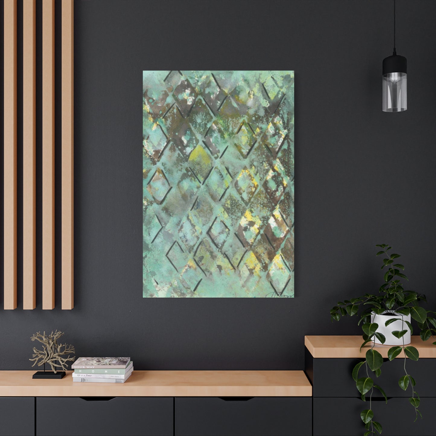 Joyce Combs Lattice In Green Wall Art & Canvas Prints
