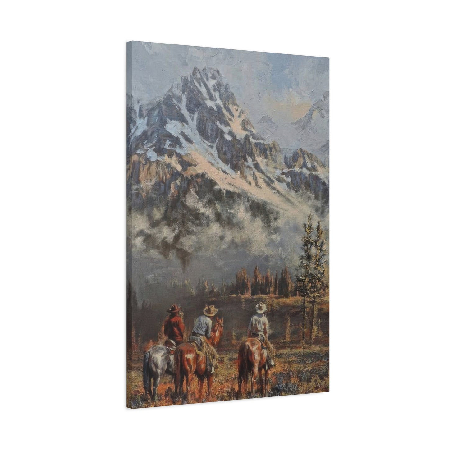 Cowboy Mountain In Background Wall Art & Canvas Prints