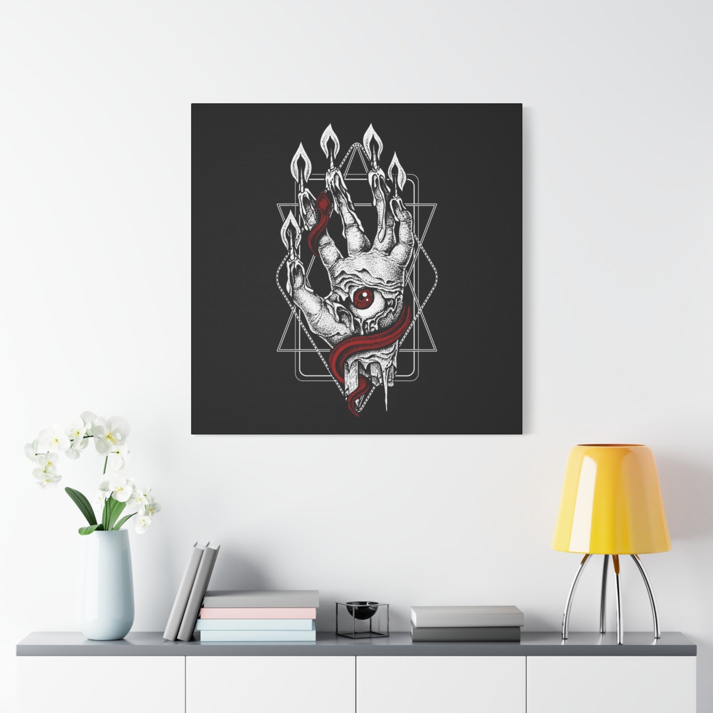 Snake On Scary Hand Wall Art & Canvas Prints