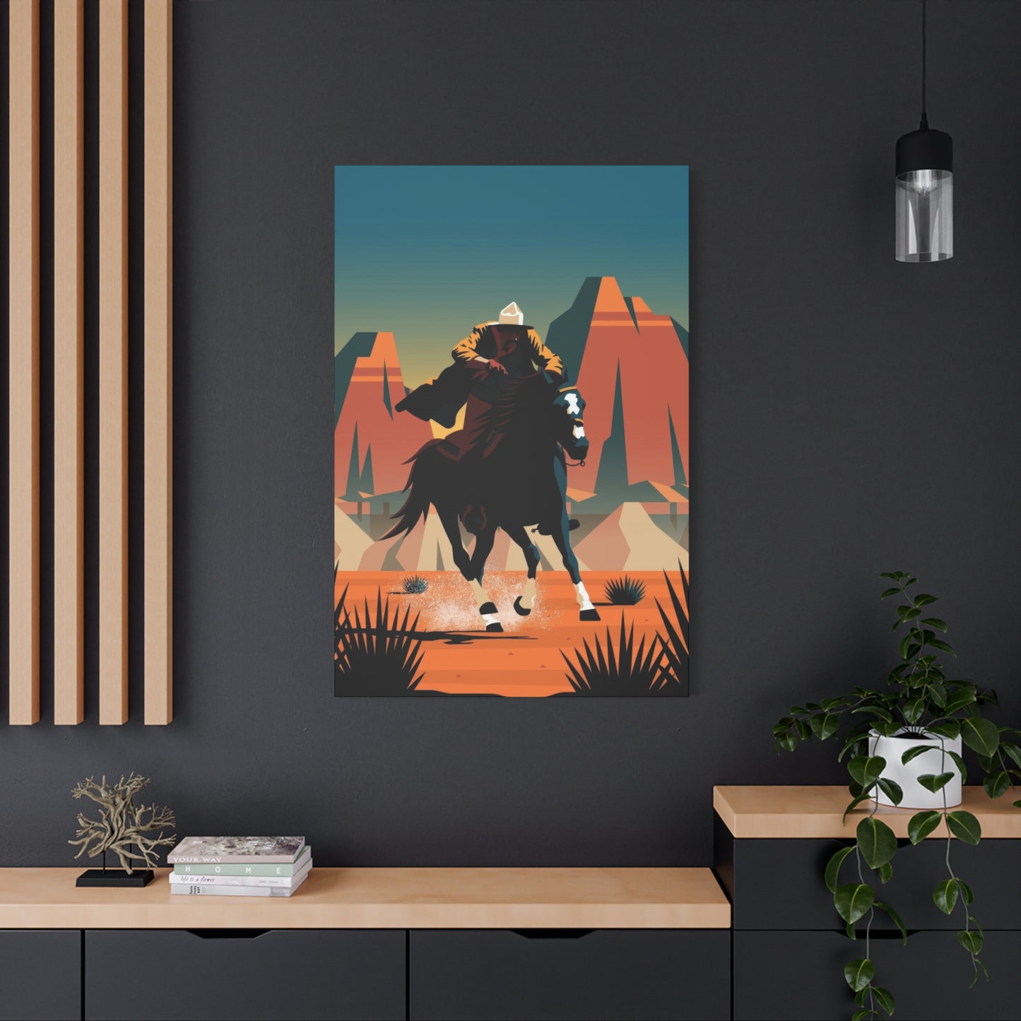 Cowboy On Galloping Horse Wall Art & Canvas Prints