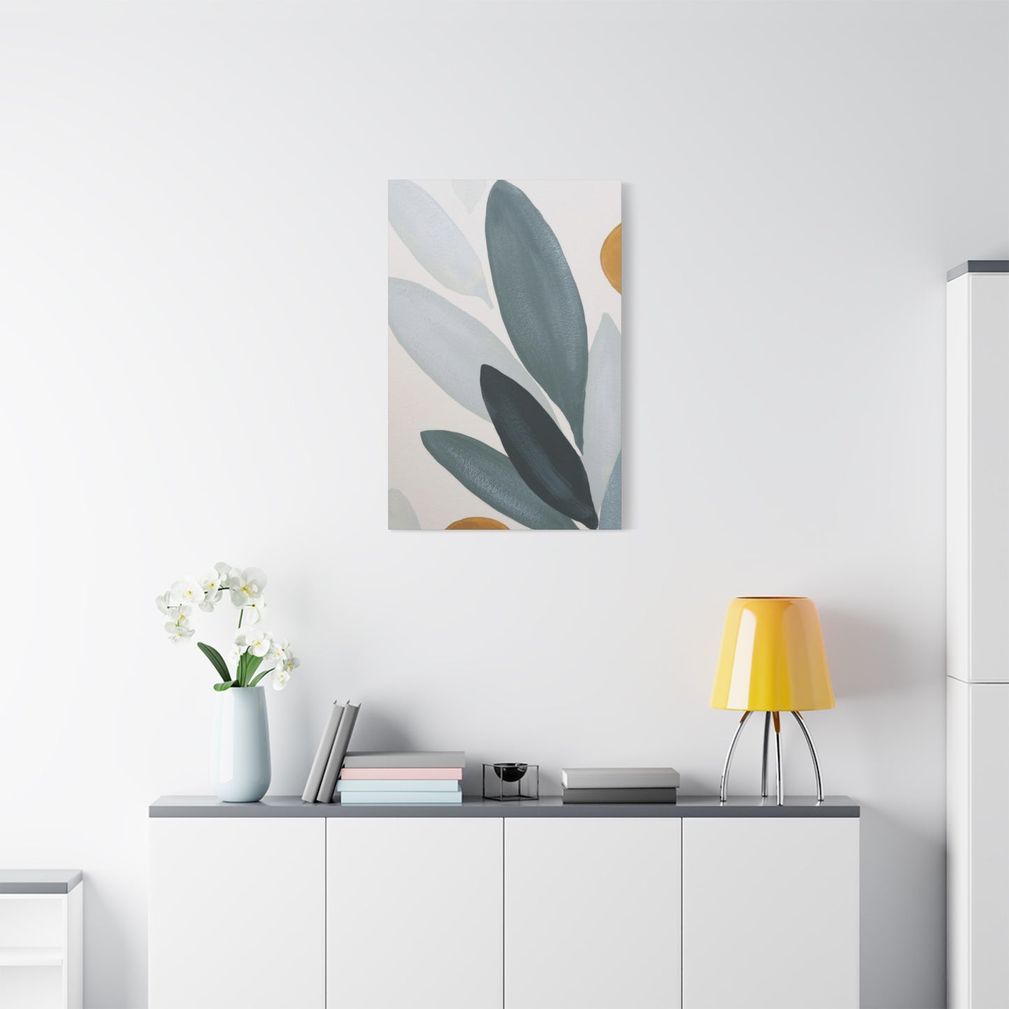 Grey Leaves Deco Wall Art & Canvas Prints