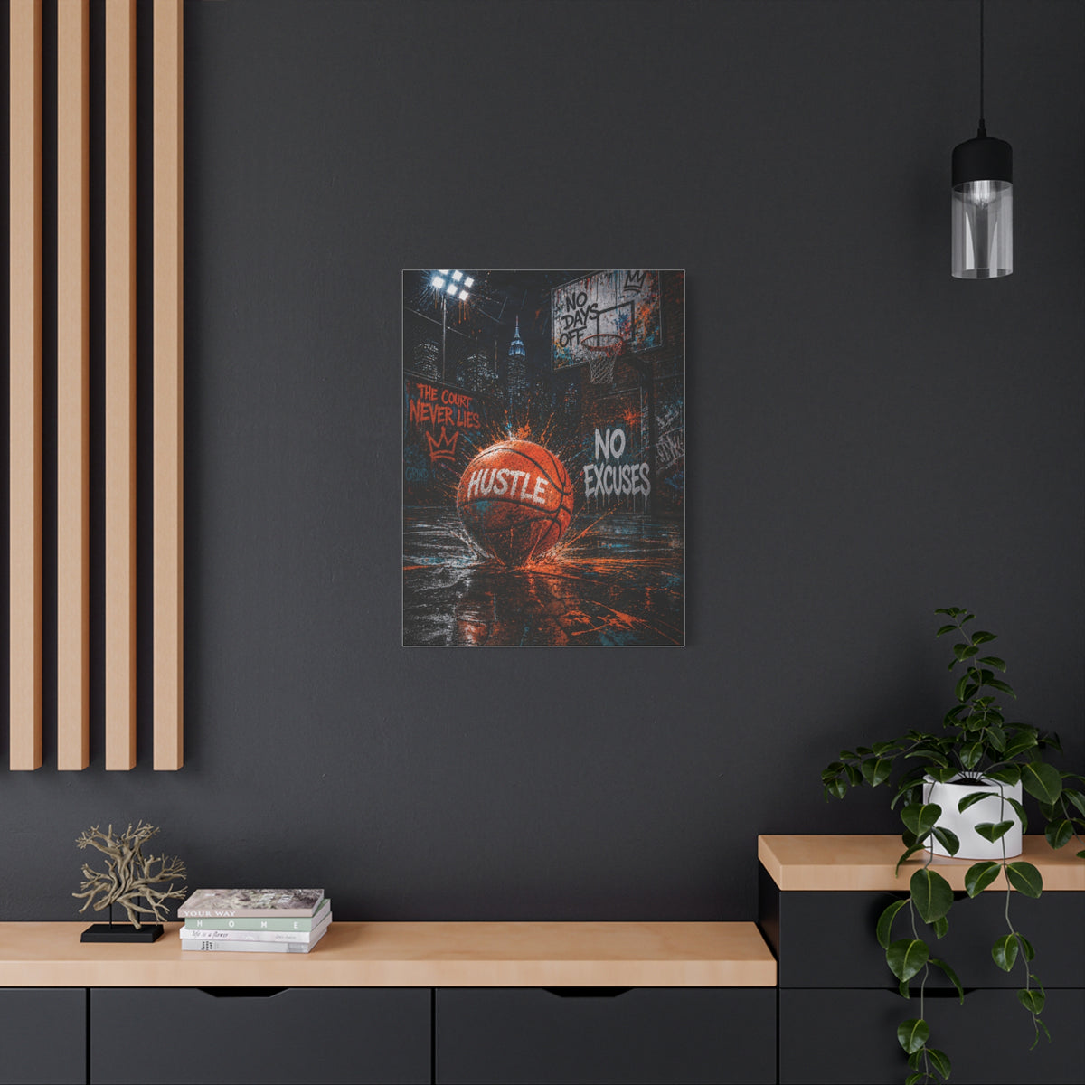 Street Basketball Hustle Graffiti Street Wall Art & Canvas Print