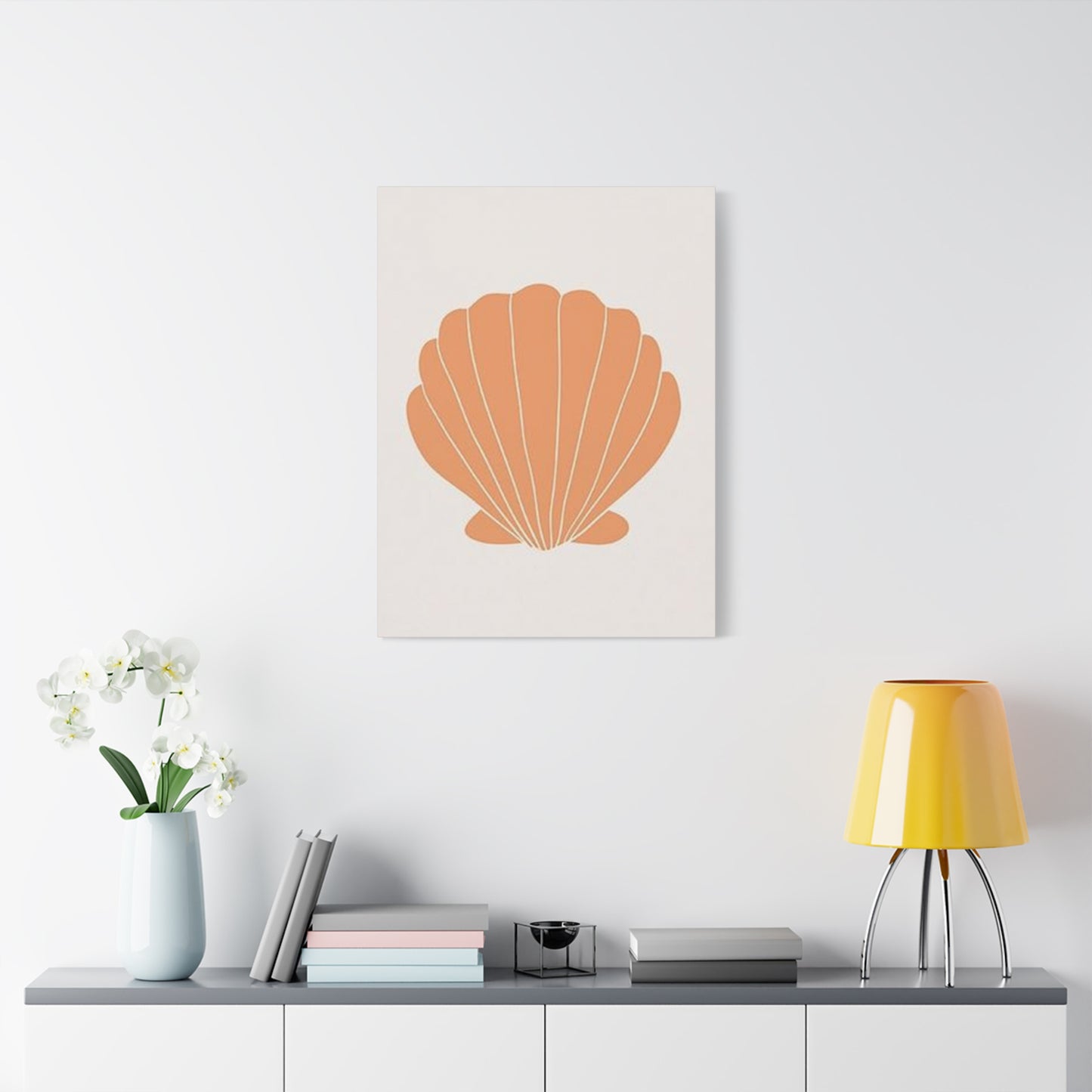 Beautiful Orange Shell Drawing Wall Art & Canvas Prints