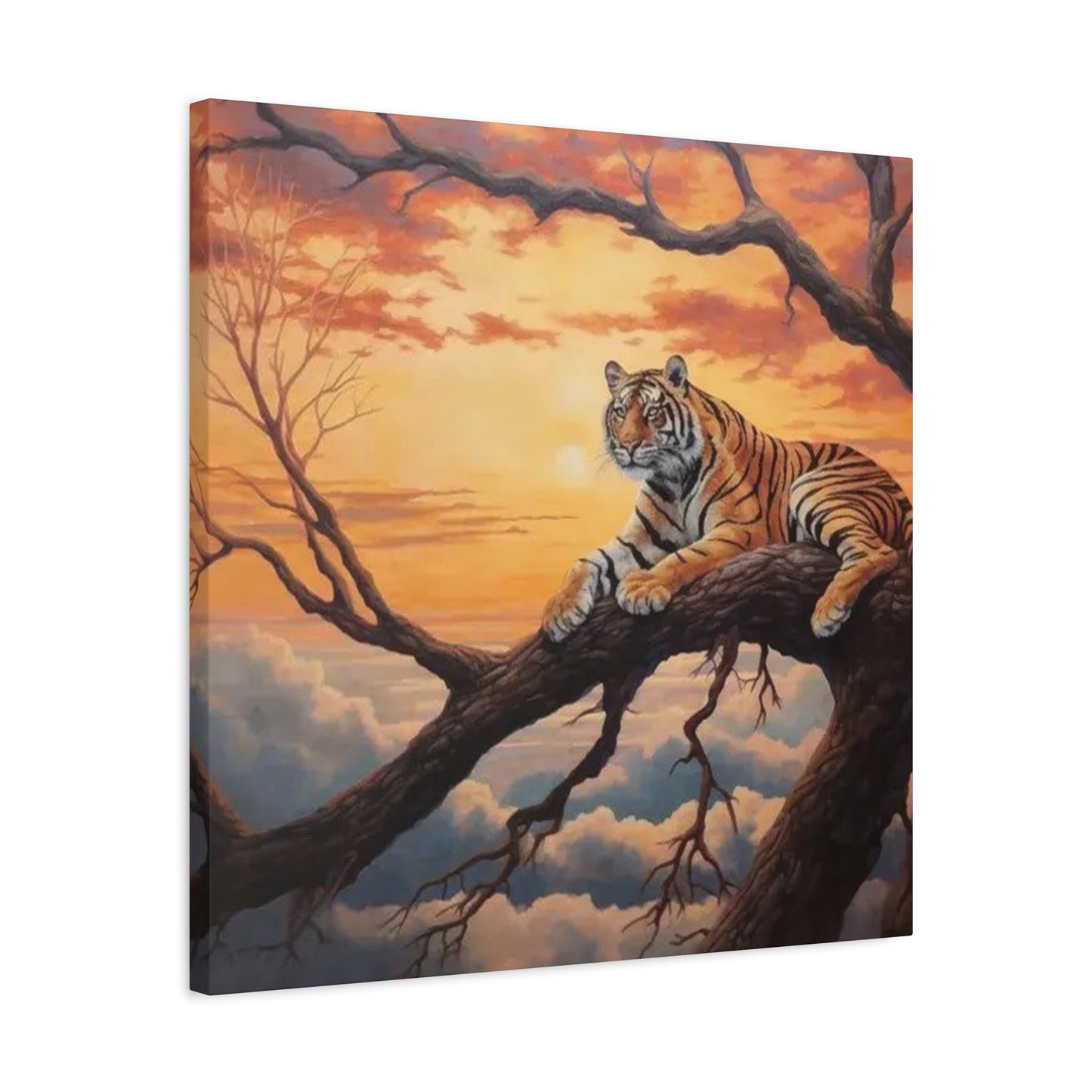 Tiger On Branch Wall Art & Canvas Prints