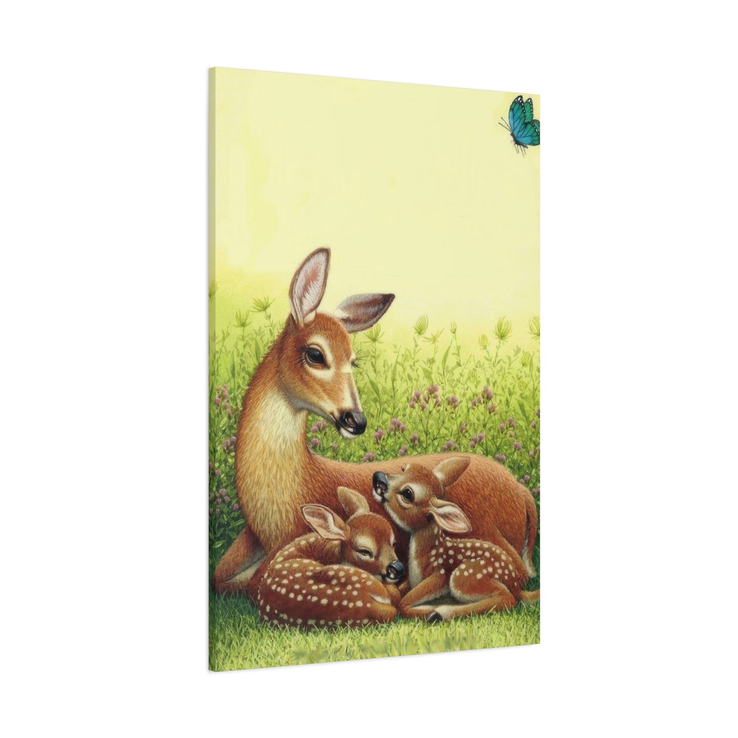 Deer With Its Babies Lying Wall Art & Canvas Prints