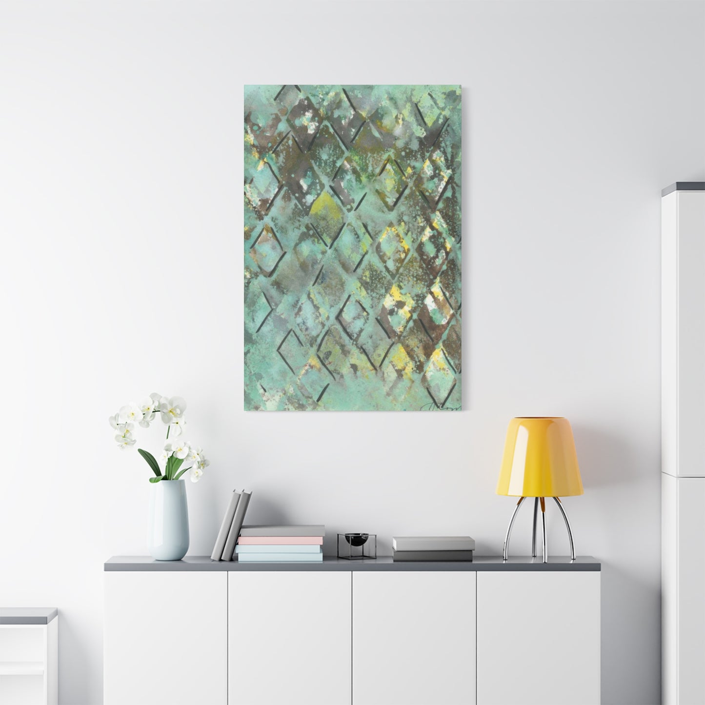 Joyce Combs Lattice In Green Wall Art & Canvas Prints