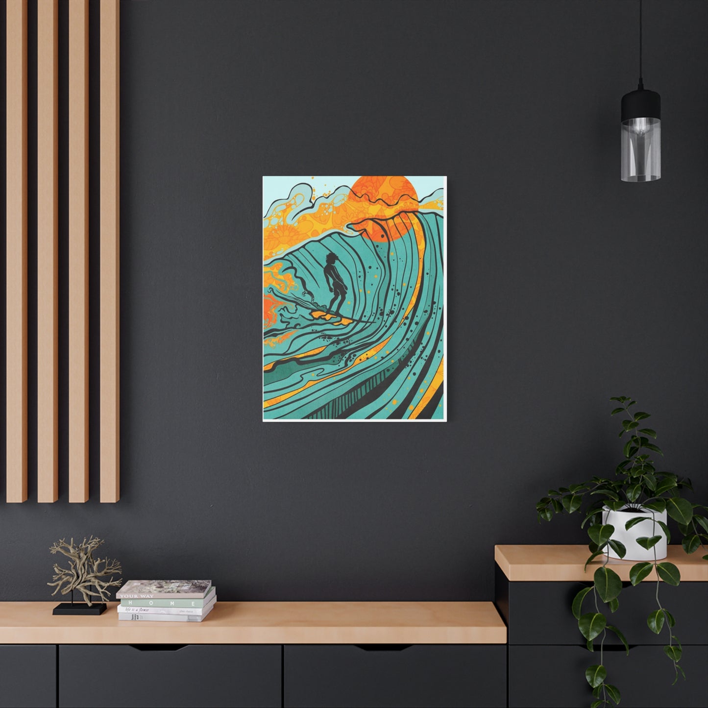 Surfing Drawing Wall Art & Canvas Prints