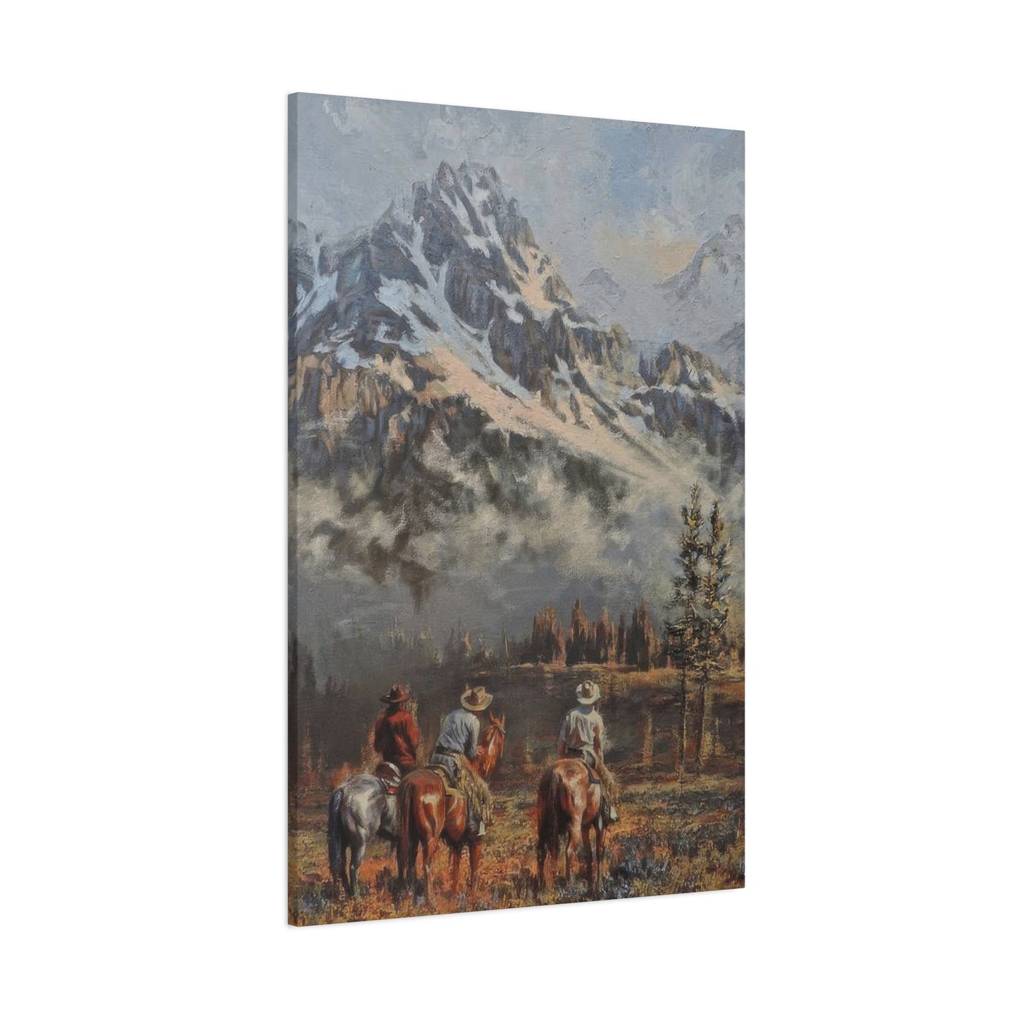 Cowboy Mountain In Background Wall Art & Canvas Prints