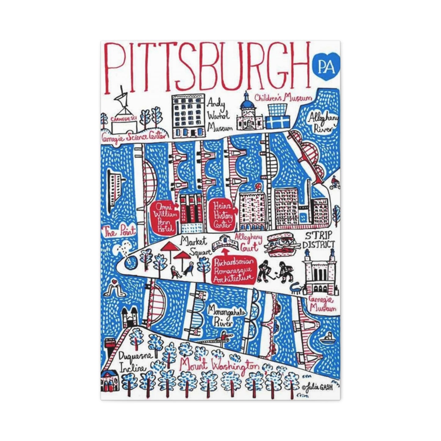 Pittsburgh City Graffiti Poster Wall Art & Canvas Prints