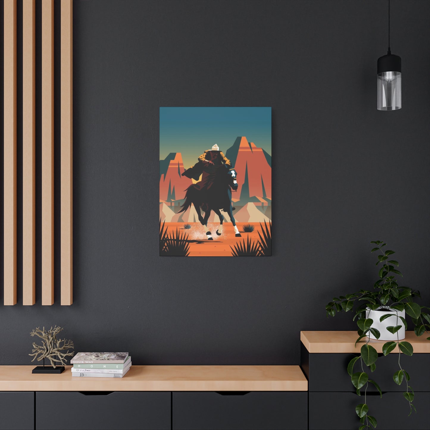 Cowboy On Galloping Horse Wall Art & Canvas Prints