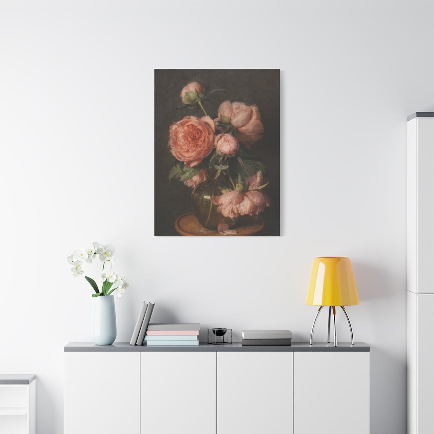 Pink Flower Vase Dark Academia Wall Art & Canvas Prints