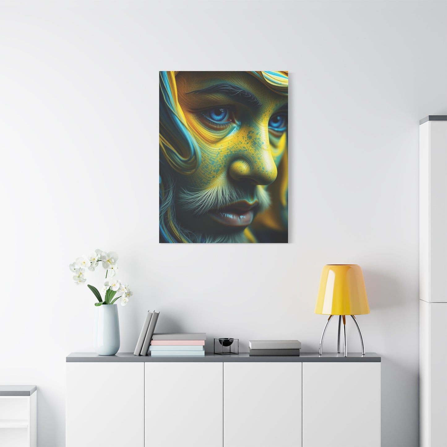Vision Blue & Yellow Art Art Wall Art & Canvas Print