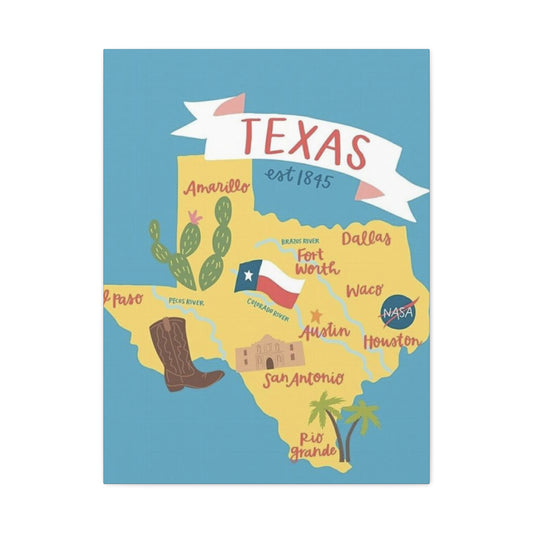Texas Est. 1845 Poster Wall Art & Canvas Prints