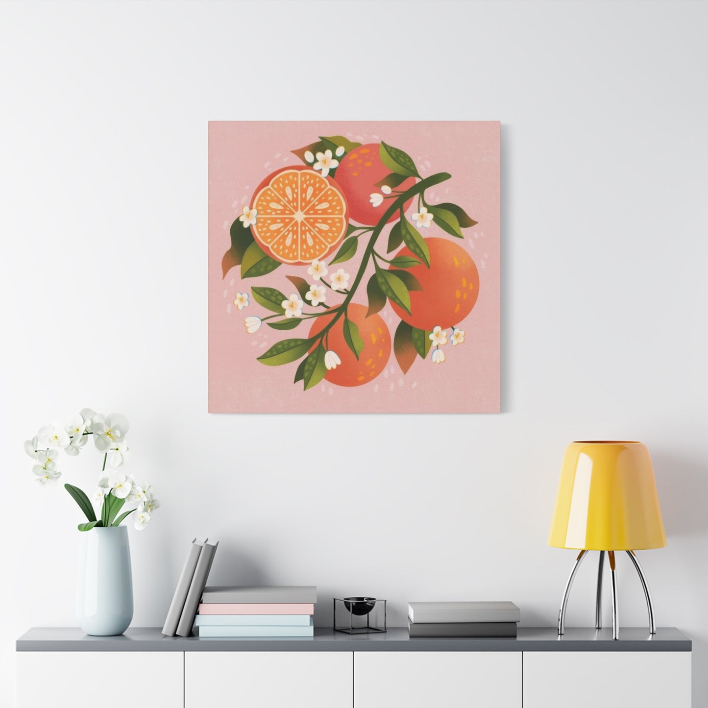 Oranges Pink BG Wall Art & Canvas Prints