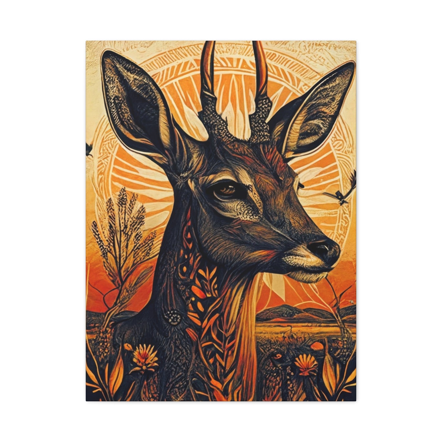 Deer Flora Wall Art & Canvas Prints