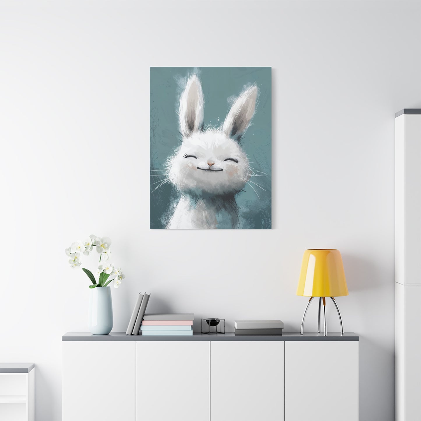 The Small White Bunny Wall Art & Canvas Prints