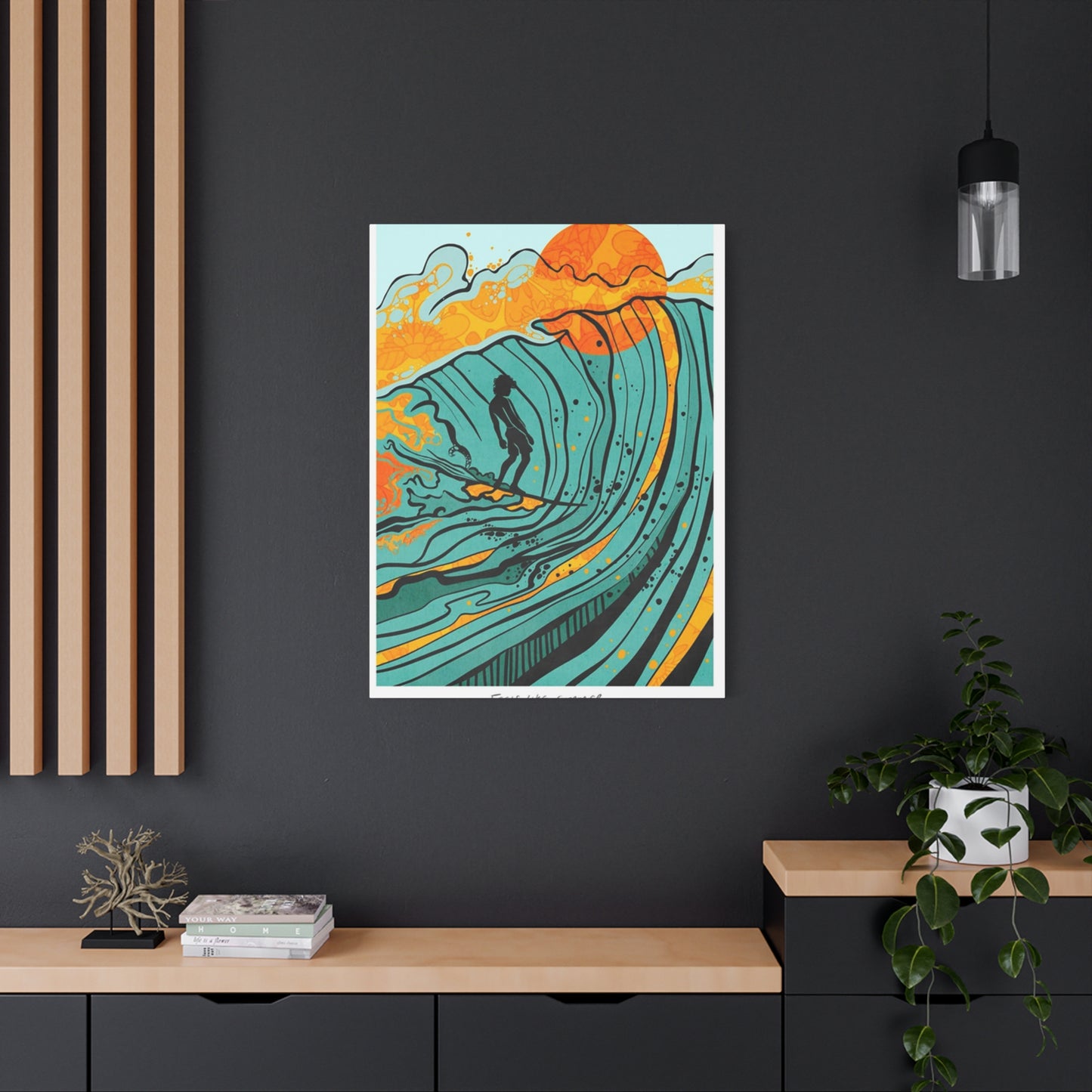 Surfing Drawing Wall Art & Canvas Prints