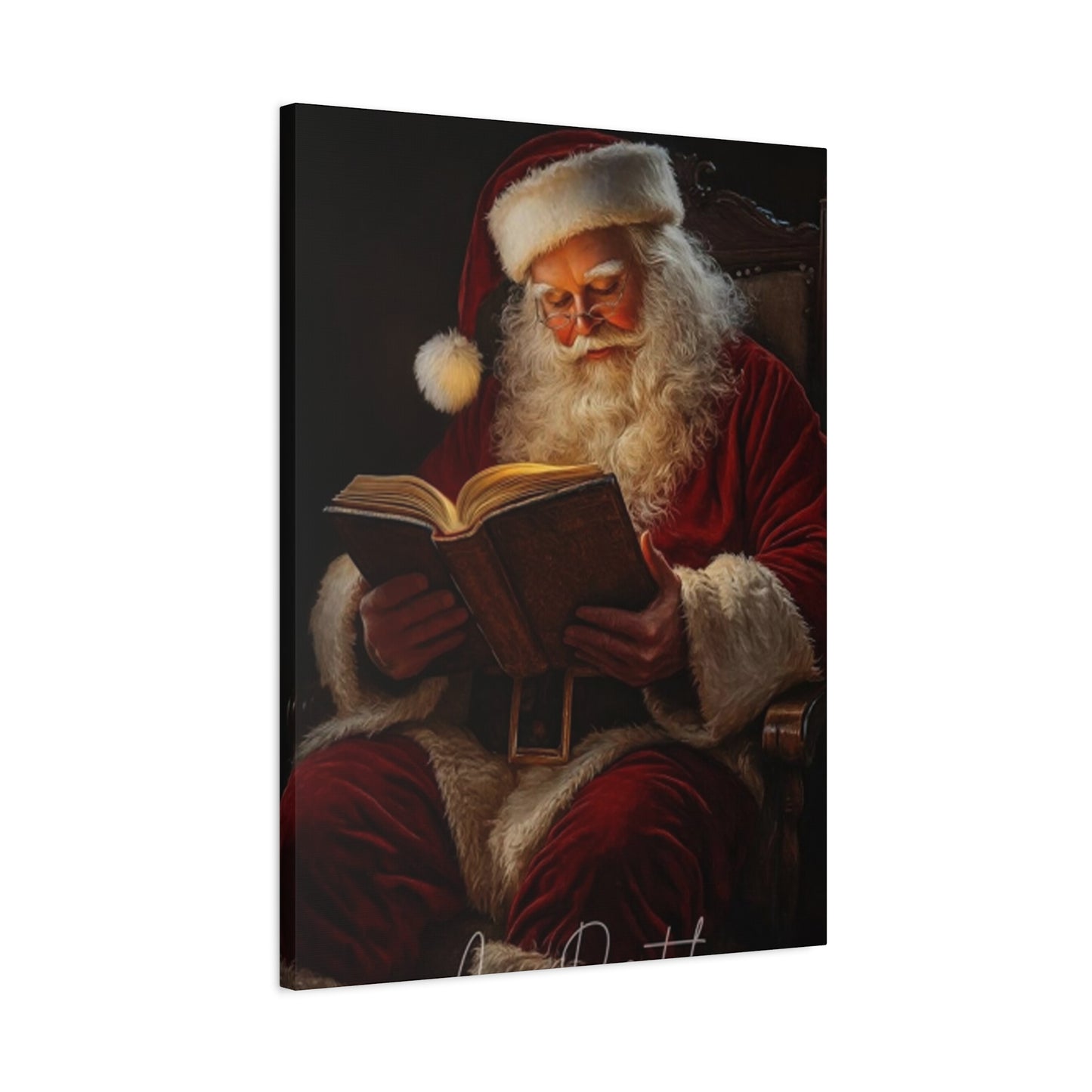 Santa Claus Reading Wall Art & Canvas Prints