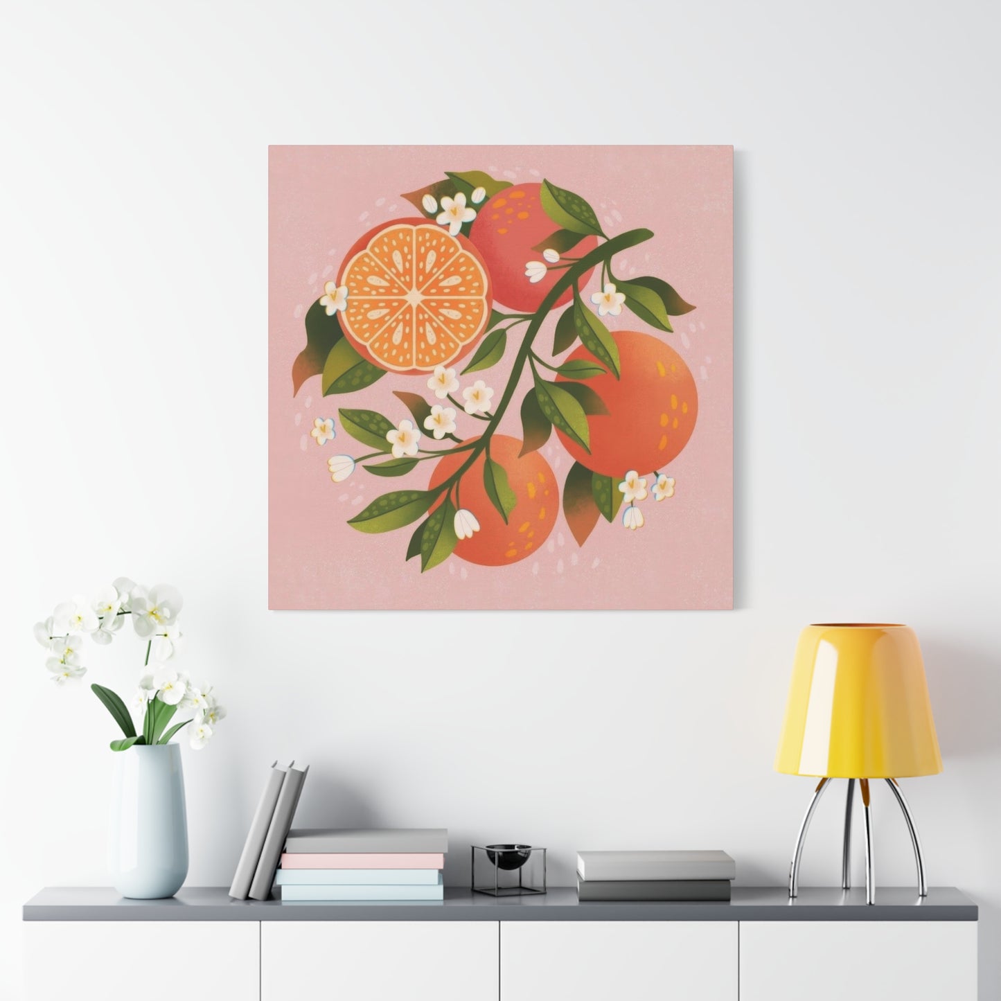 Oranges Pink BG Wall Art & Canvas Prints