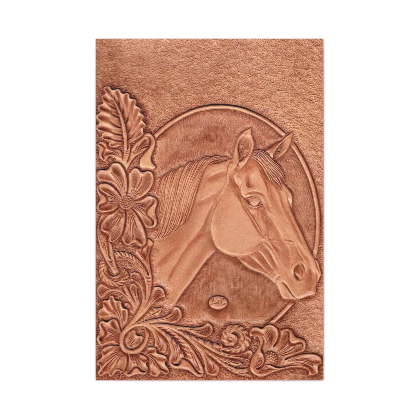 Horse Pattern On Leather Wall Art & Canvas Prints