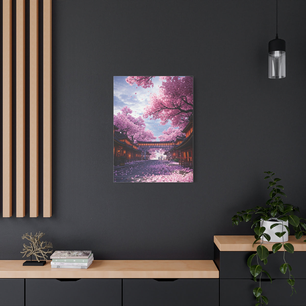 Cherry Blossom Street Wall Art & Canvas Print