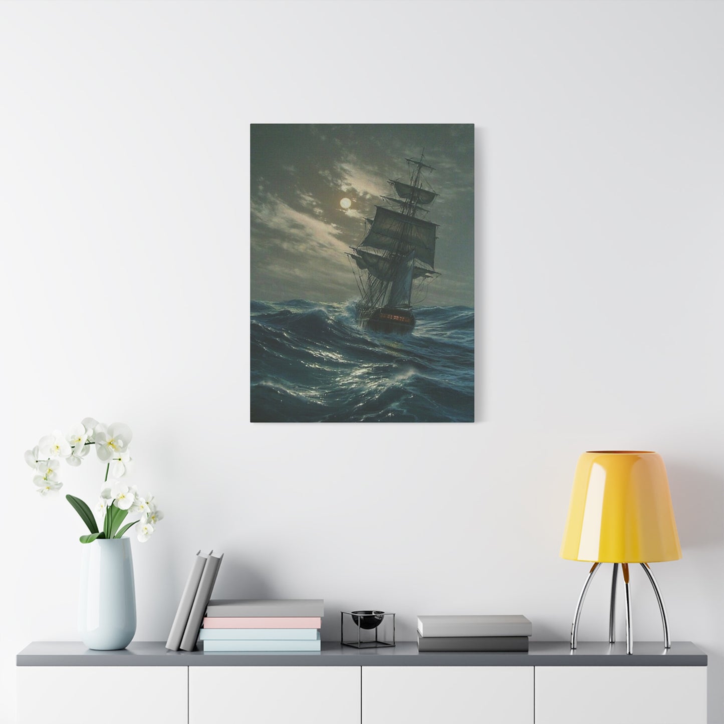 Ship Sailing On Large Waves Wall Art & Canvas Prints
